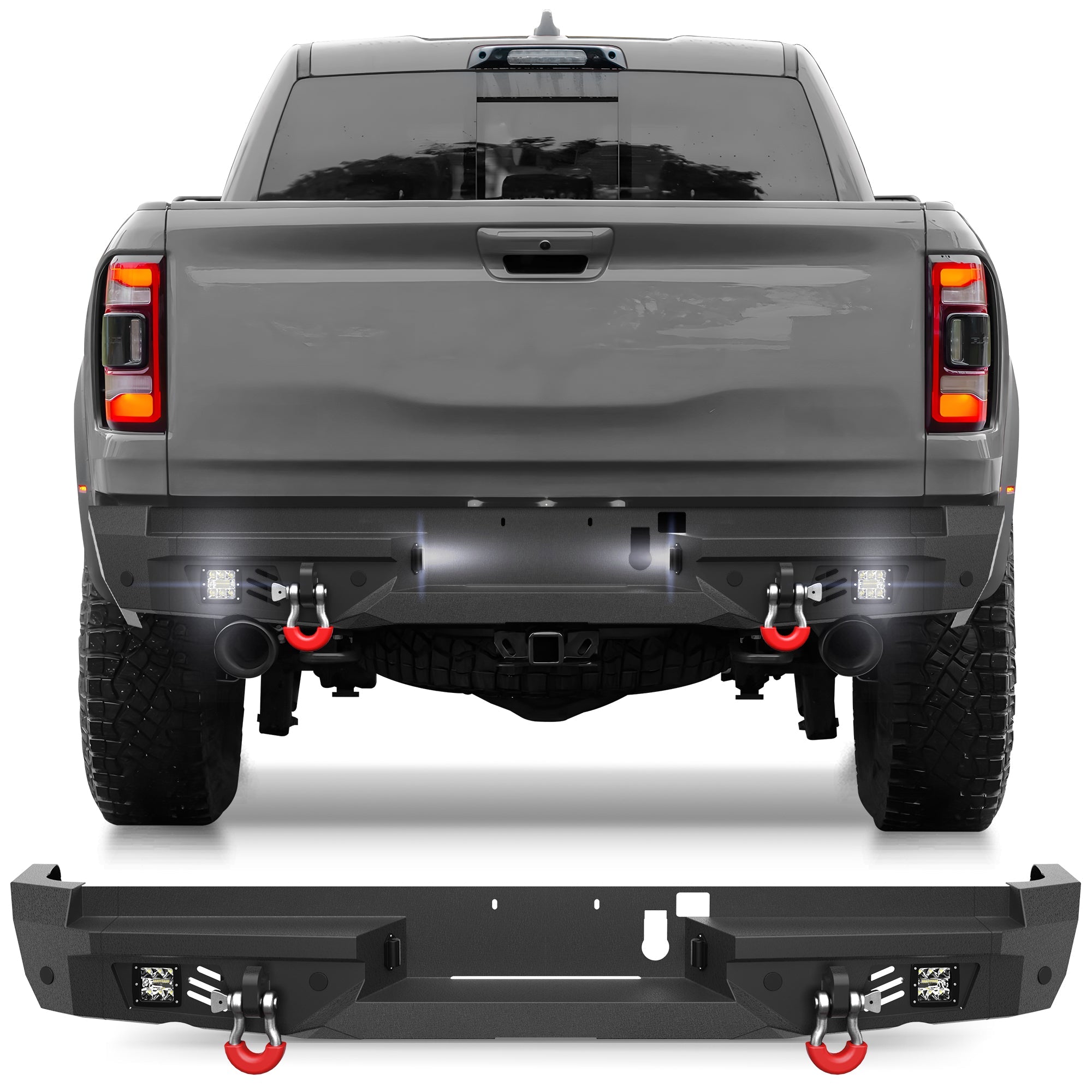 Ram 1500 Rear Bumper for 2021 2022 2023 2024 2025 Ram 1500 TRX Pickup (Ram 1500 TRX only) - nadiaauto