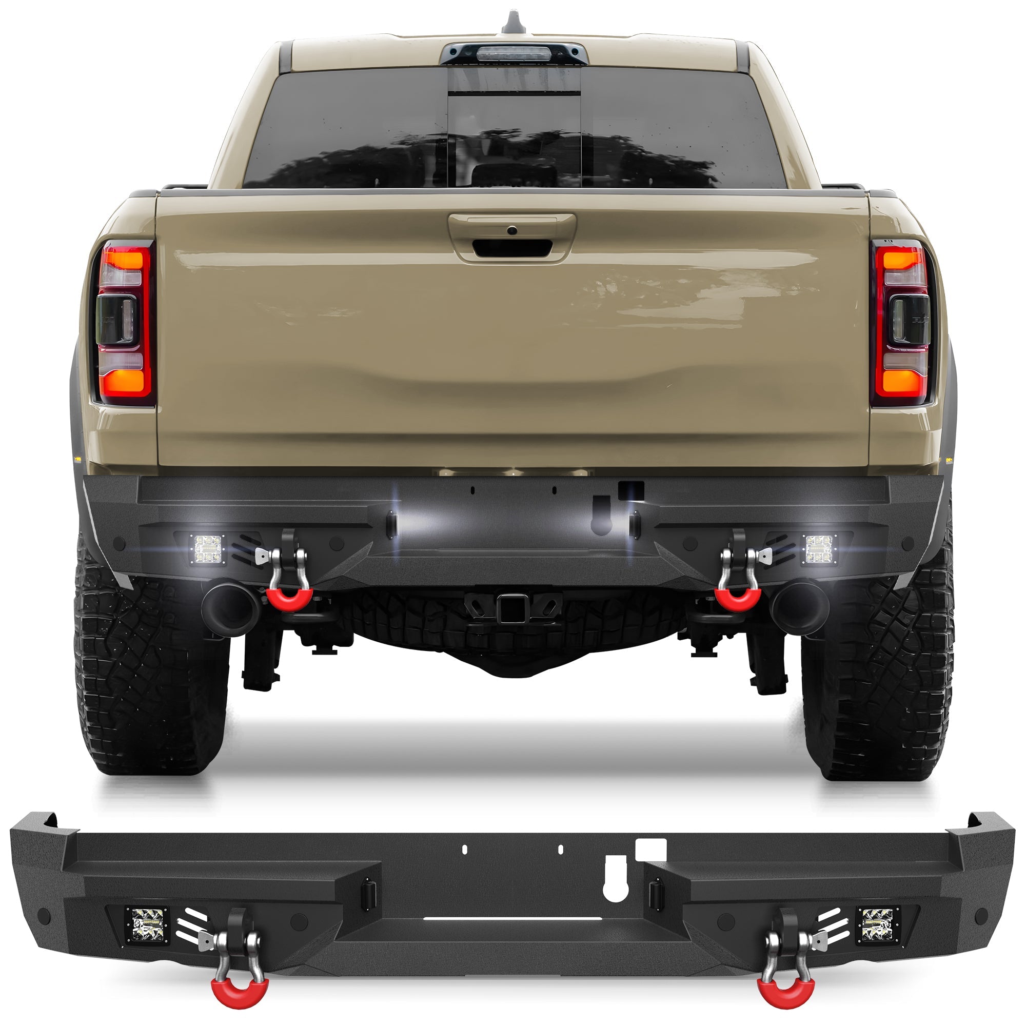 Ram 1500 Rear Bumper for 2021 2022 2023 2024 2025 Ram 1500 TRX Pickup (Ram 1500 TRX only) - nadiaauto