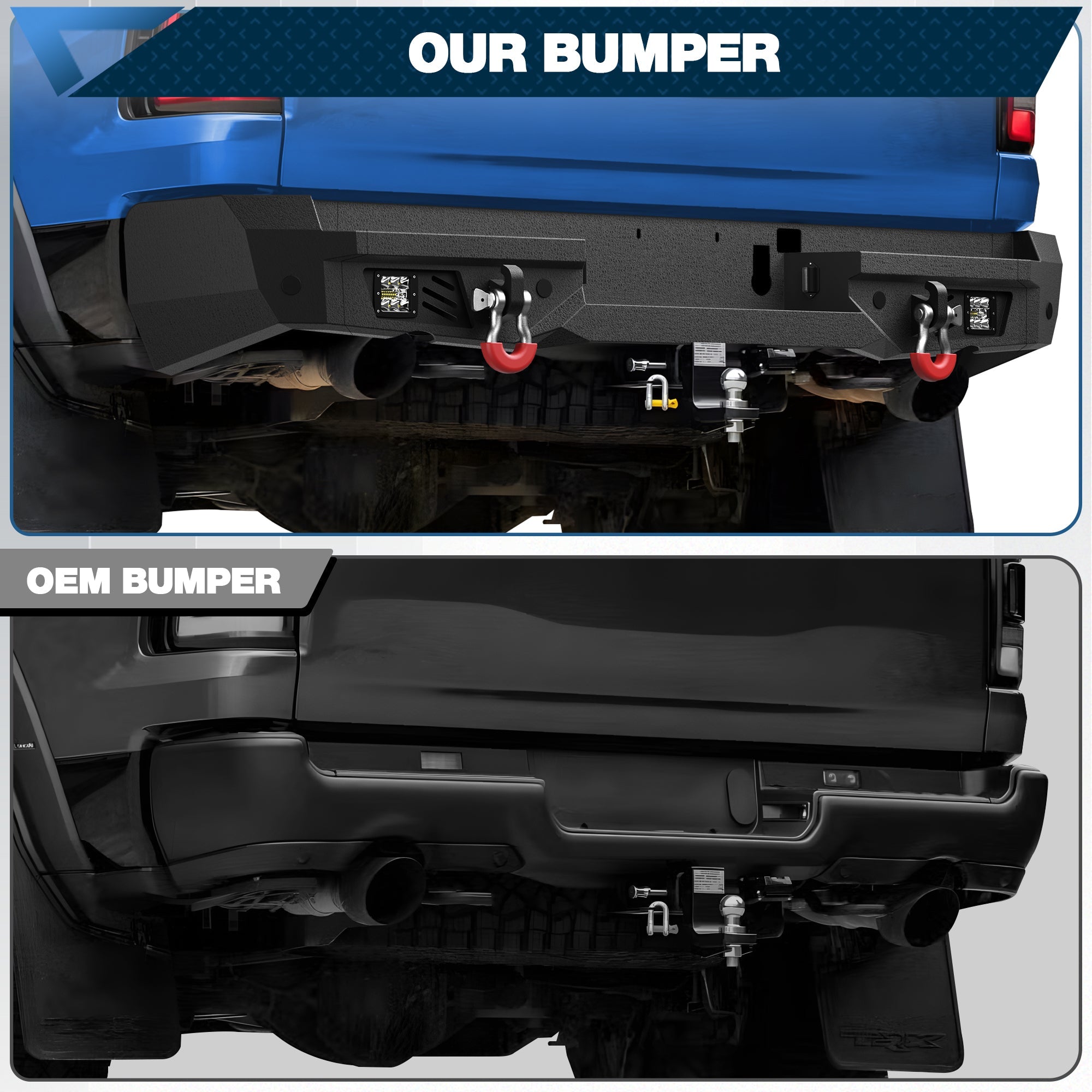 Ram 1500 Rear Bumper for 2021 2022 2023 2024 2025 Ram 1500 TRX Pickup (Ram 1500 TRX only) - nadiaauto