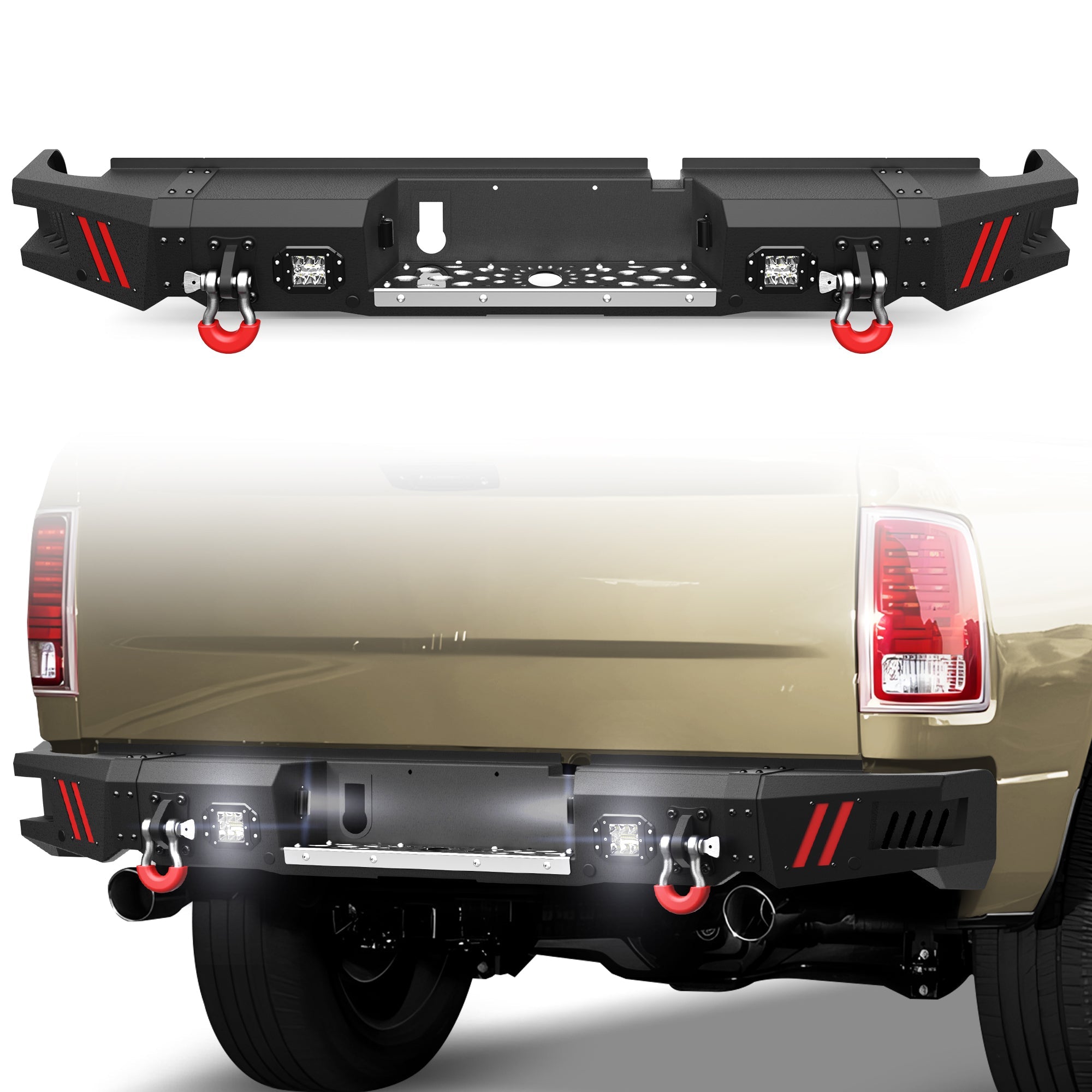 Ram 1500 Rear Bumper Pickup Truck Bumper for Ram 1500 2009-2018 and Ram 1500 2019-2025 Classic - nadiaauto
