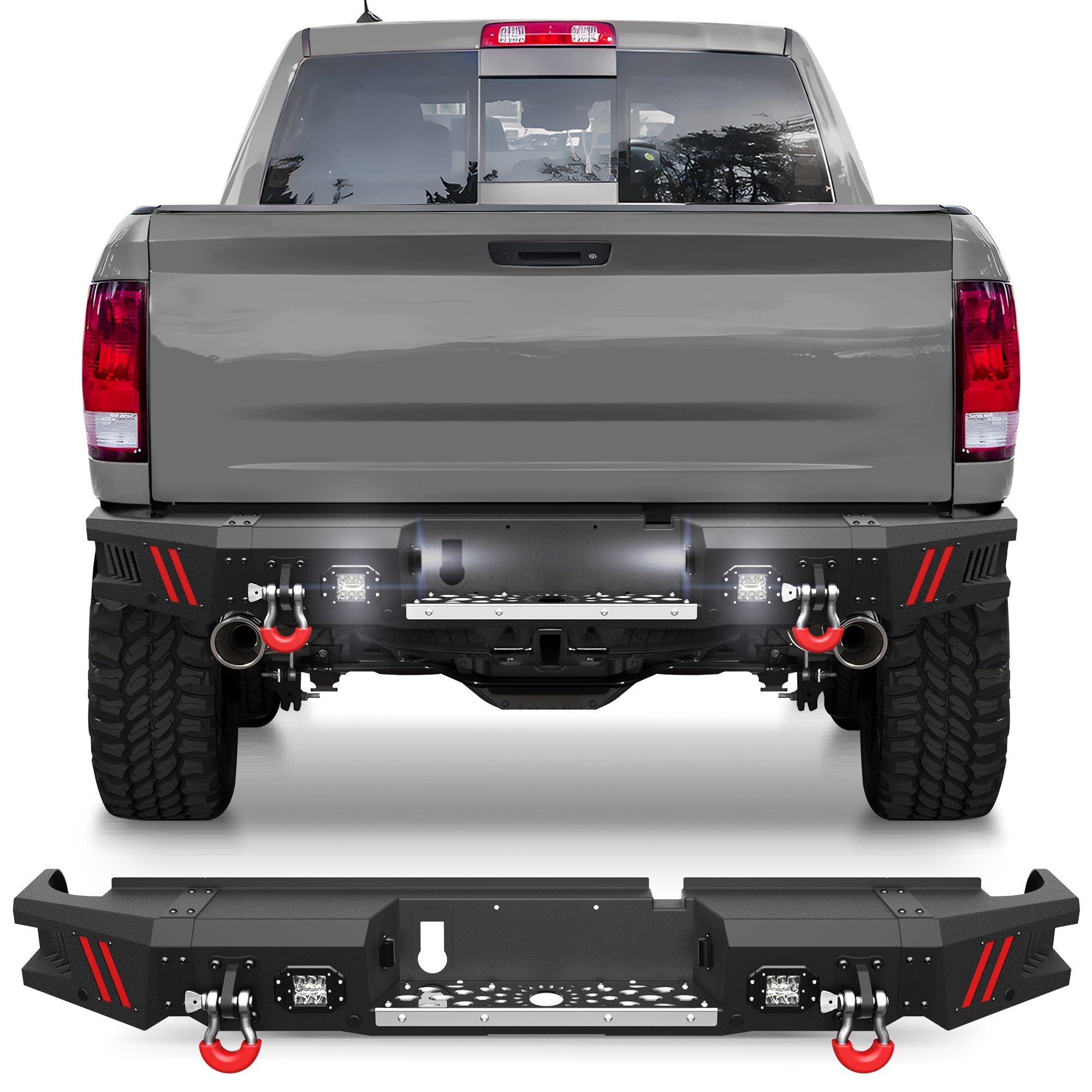 Ram 1500 Rear Bumper Pickup Truck Bumper for Ram 1500 2009 - 2018 and Ram 1500 2019 - 2025 Classic - nadiaauto