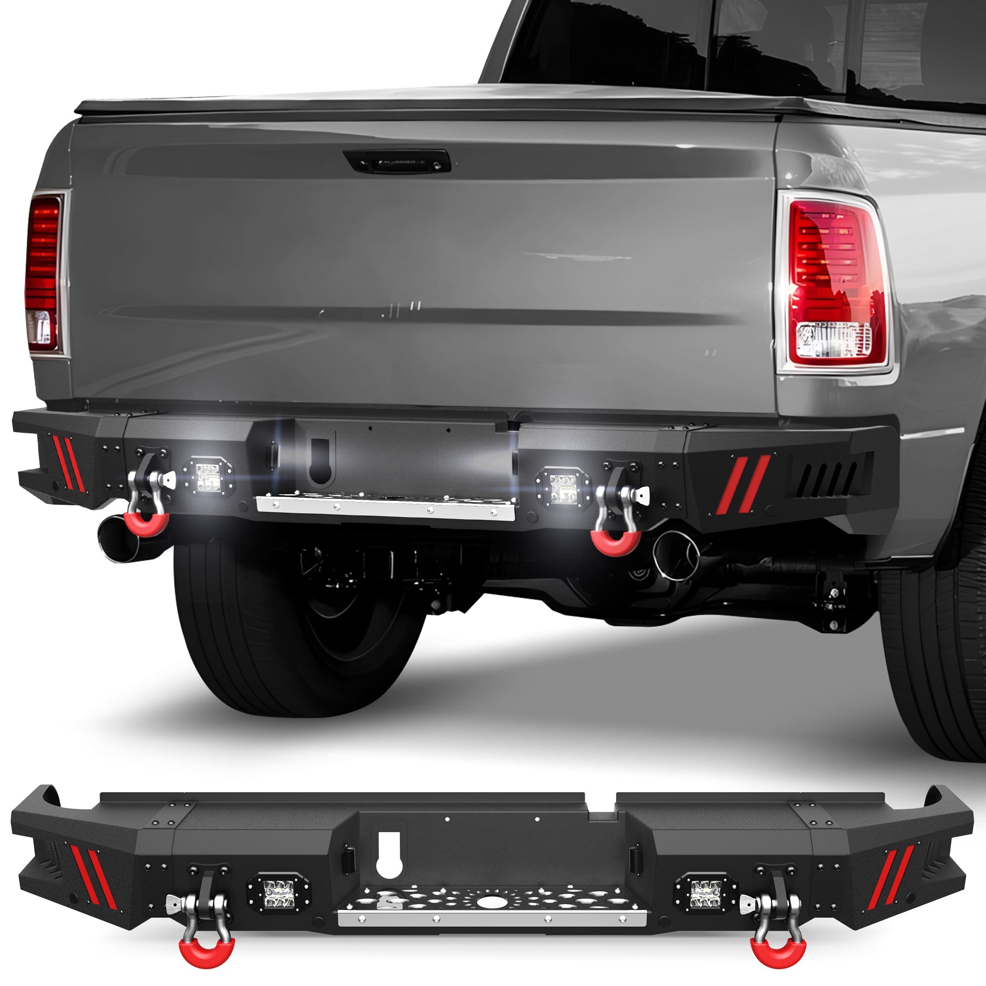 Ram 1500 Rear Bumper Pickup Truck Bumper for Ram 1500 2009 - 2018 and Ram 1500 2019 - 2025 Classic - nadiaauto