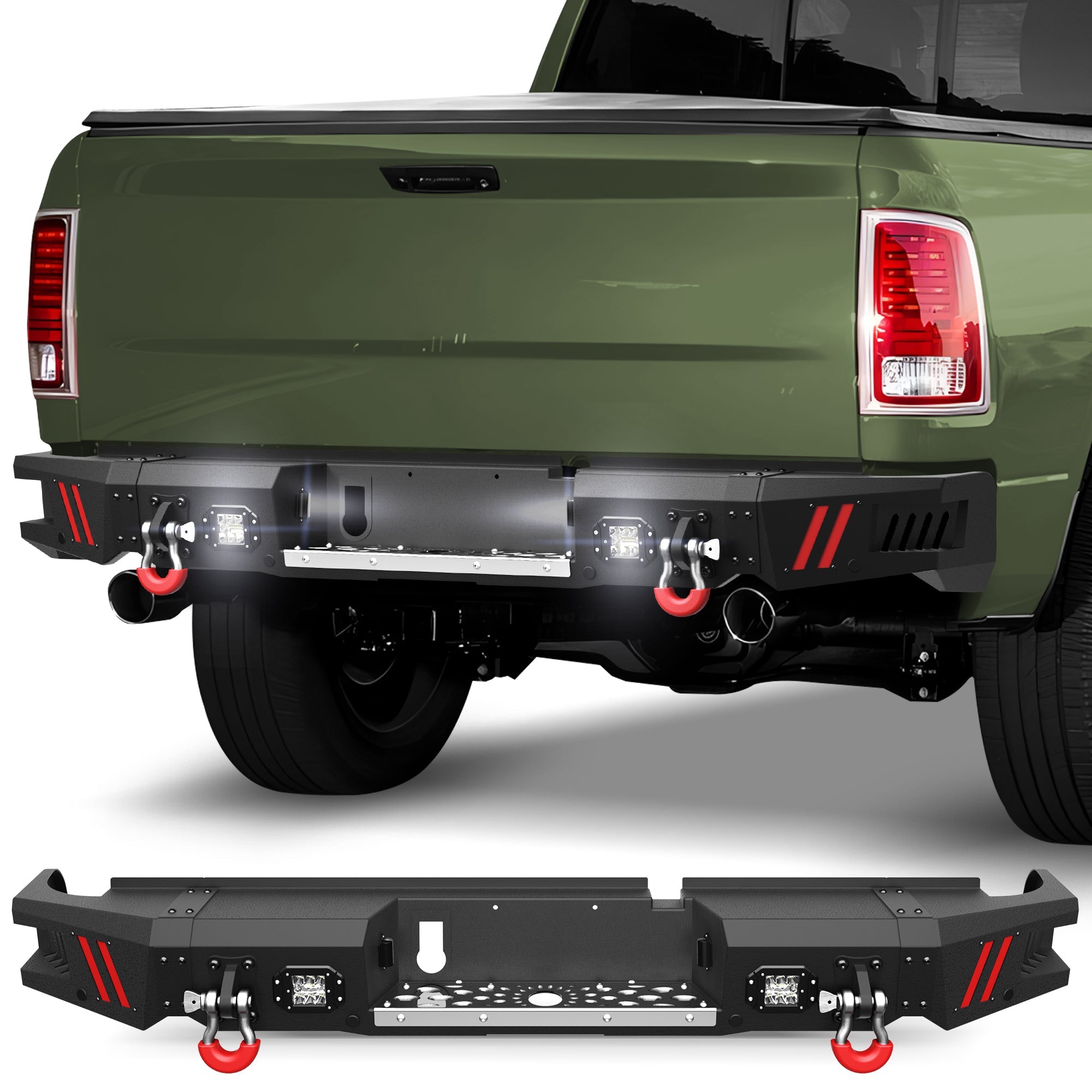Ram 1500 Rear Bumper Pickup Truck Bumper for Ram 1500 2009-2018 and Ram 1500 2019-2025 Classic - nadiaauto