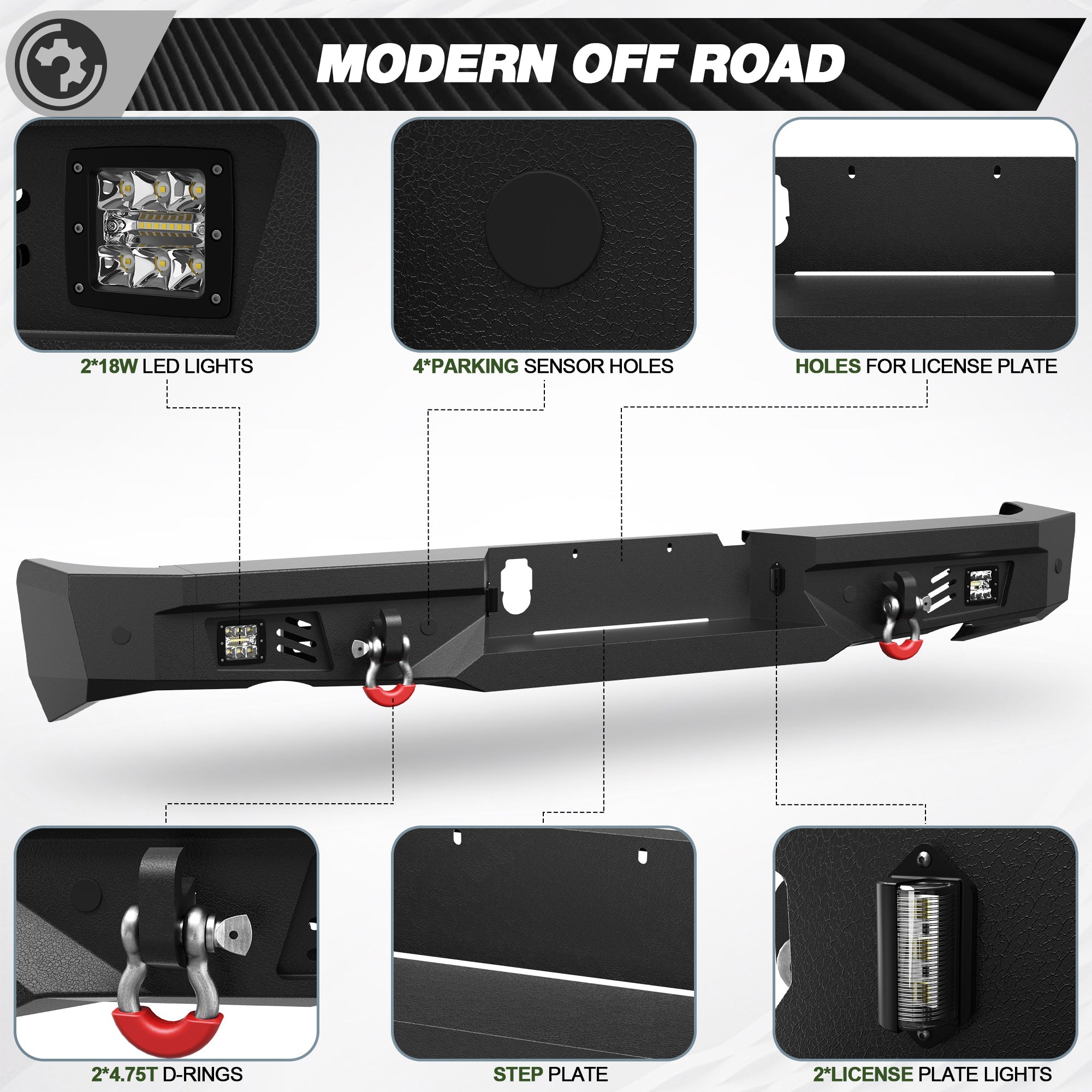 Ram 1500 Rebel Front and Rear Bumper Set for 2015-2018 Ram 1500 Rebel Only - nadiaauto