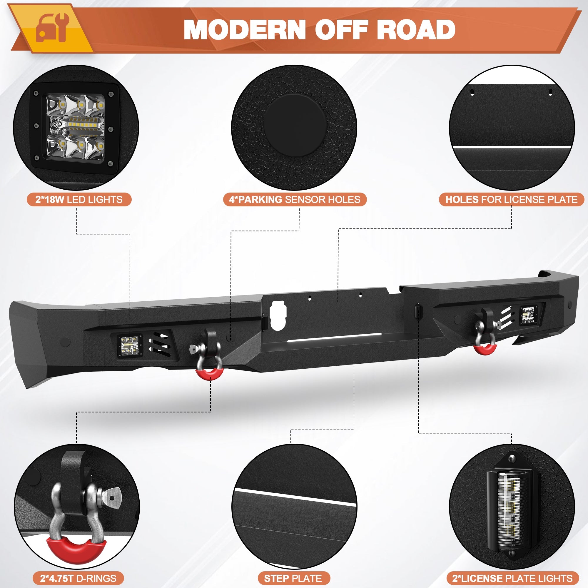 Ram 1500 Rebel Front and Rear Bumper Set for 2015 - 2018 Ram 1500 Rebel Only - nadiaauto