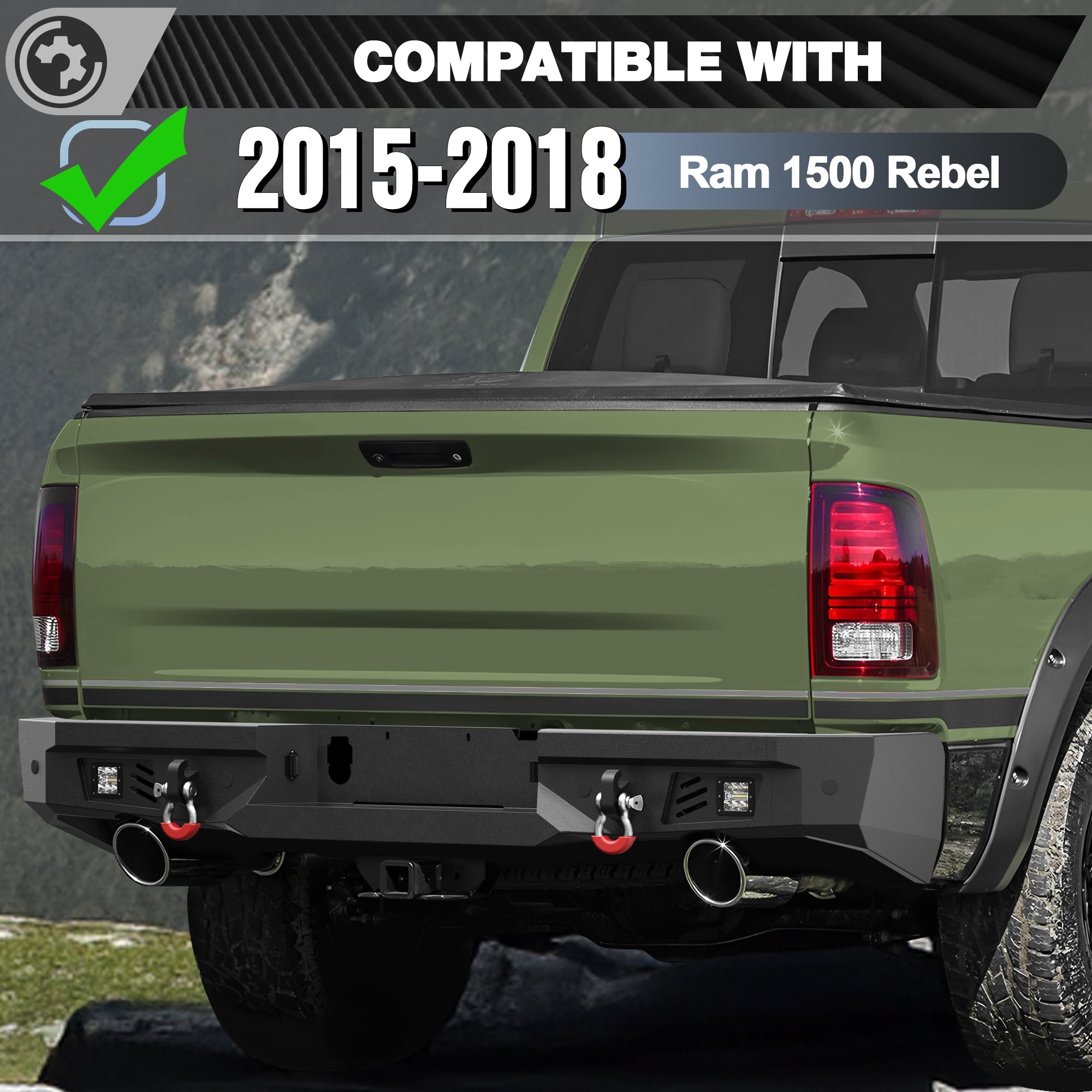 Ram 1500 Rebel Front and Rear Bumper Set for 2015-2018 Ram 1500 Rebel Only - nadiaauto
