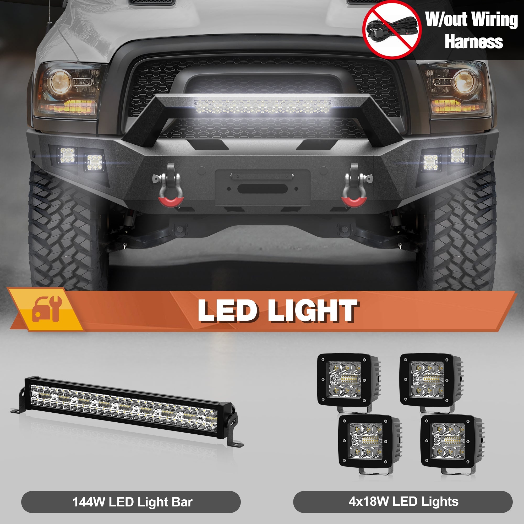 Ram 1500 Rebel Front Bumper for 2015 - 2018 Ram 1500 Rebel Only - nadiaauto