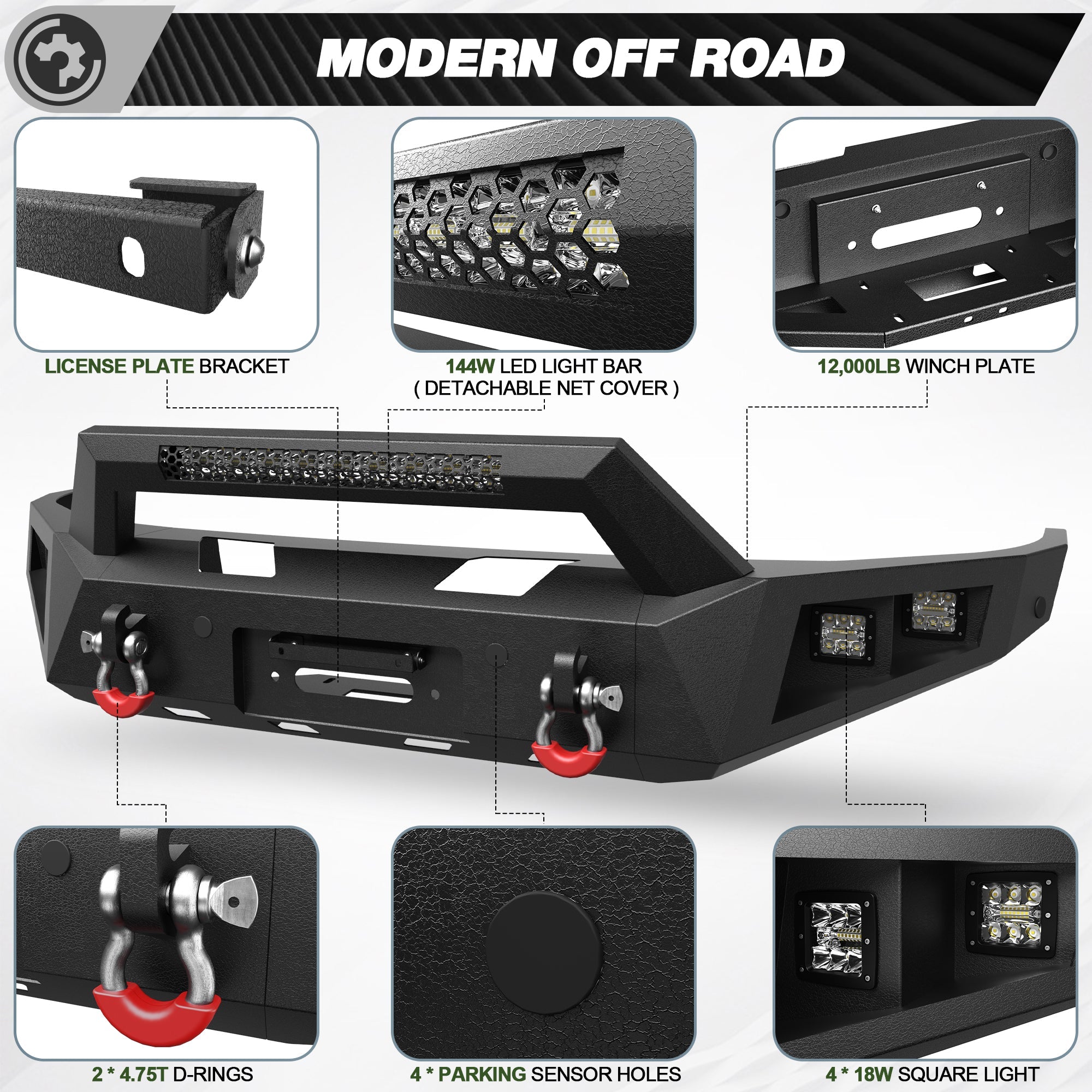 Ram 1500 Rebel Front Bumper for 2015-2018 Ram 1500 Rebel Only - nadiaauto