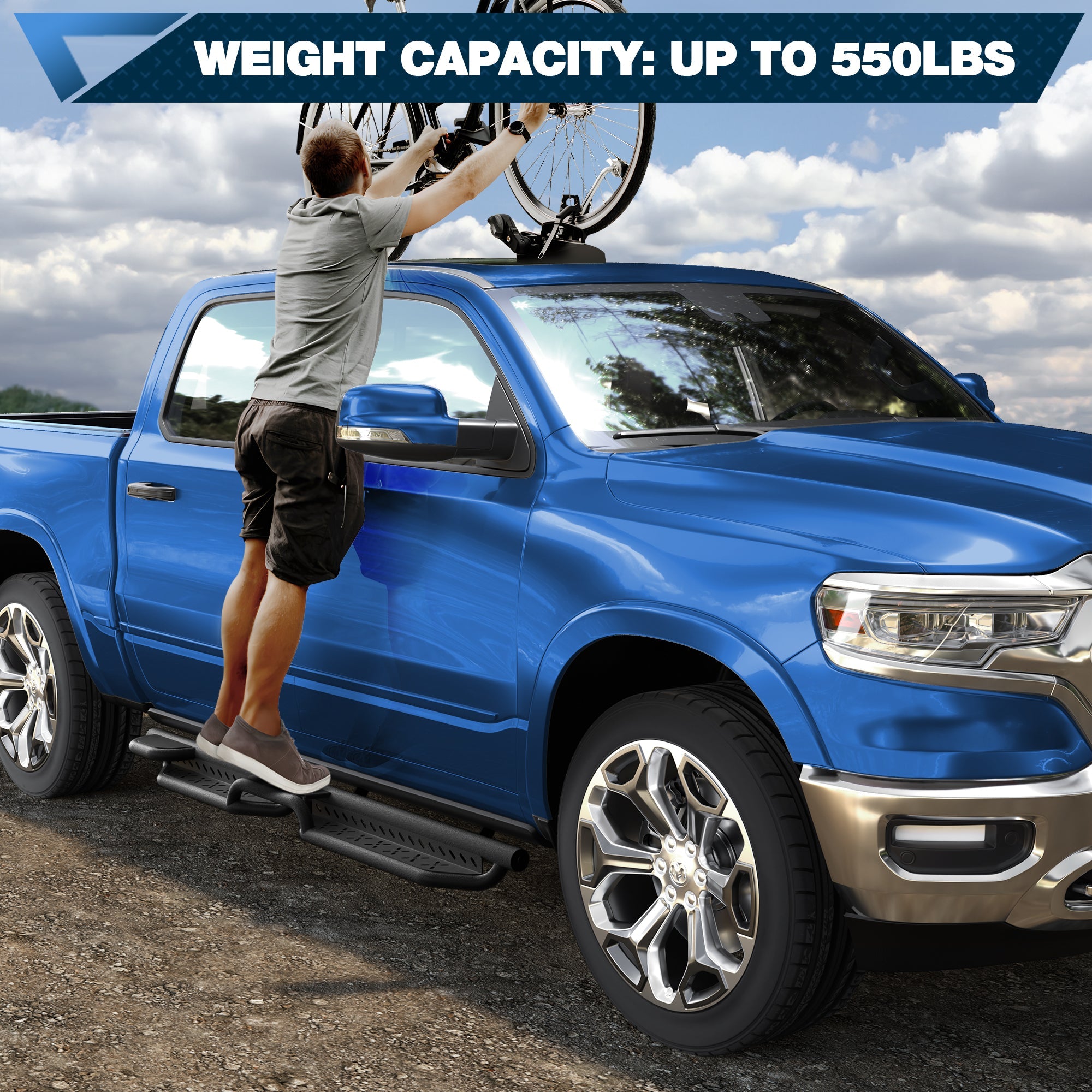 Ram 1500 Running Boards Side Steps Compatible with 2019 - 2026 Dodge Ram 1500 Crew Cab (No for Classic) - nadiaauto