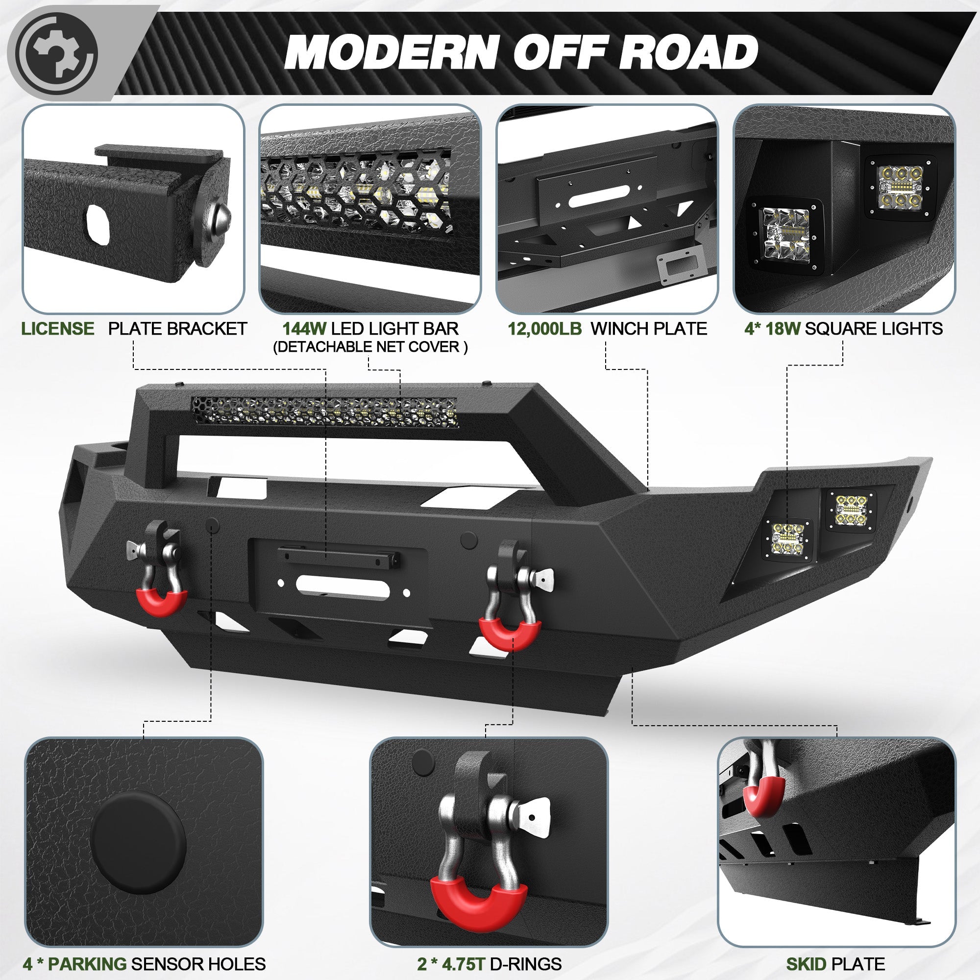Ram 2500 Front Bumper Full Width for 2010-2018 Dodge Ram 2500/3500 Pickup - nadiaauto