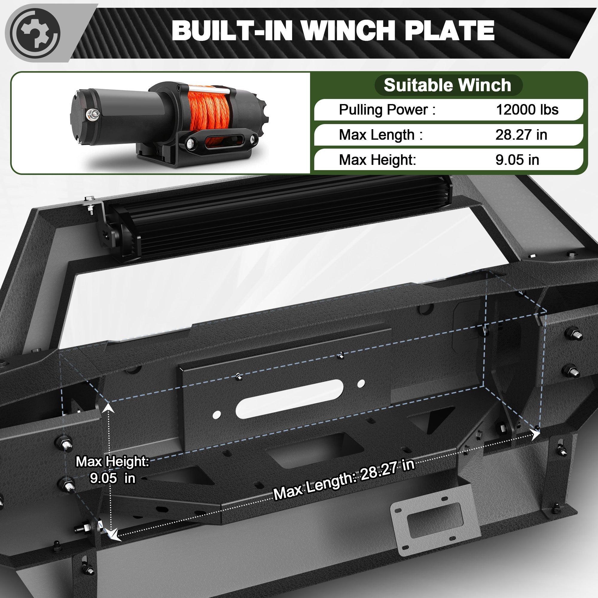 Ram 2500 Front Bumper Full Width for 2010-2018 Dodge Ram 2500/3500 Pickup - nadiaauto