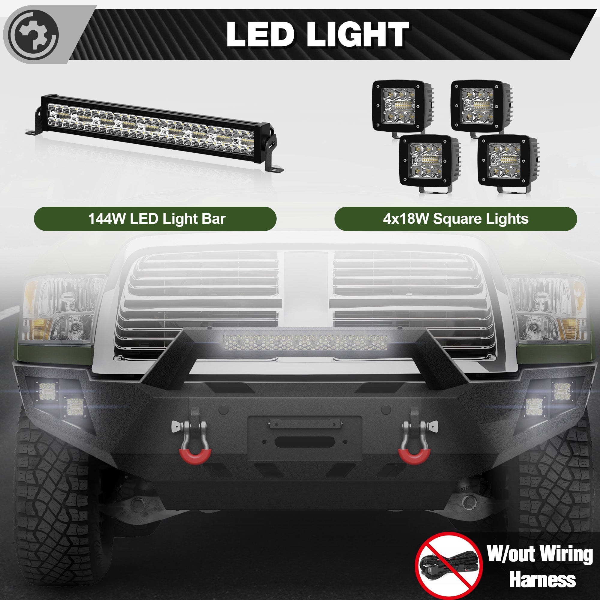 Ram 2500 Front Bumper Full Width for 2010-2018 Dodge Ram 2500/3500 Pickup - nadiaauto