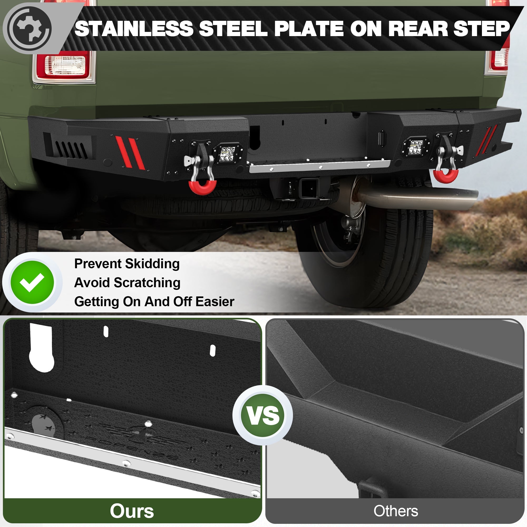 Ram 2500 Rear Bumper Compatible with 2010-2018 Dodge Ram 2500 3500 Black Pickup Truck Bumper - nadiaauto