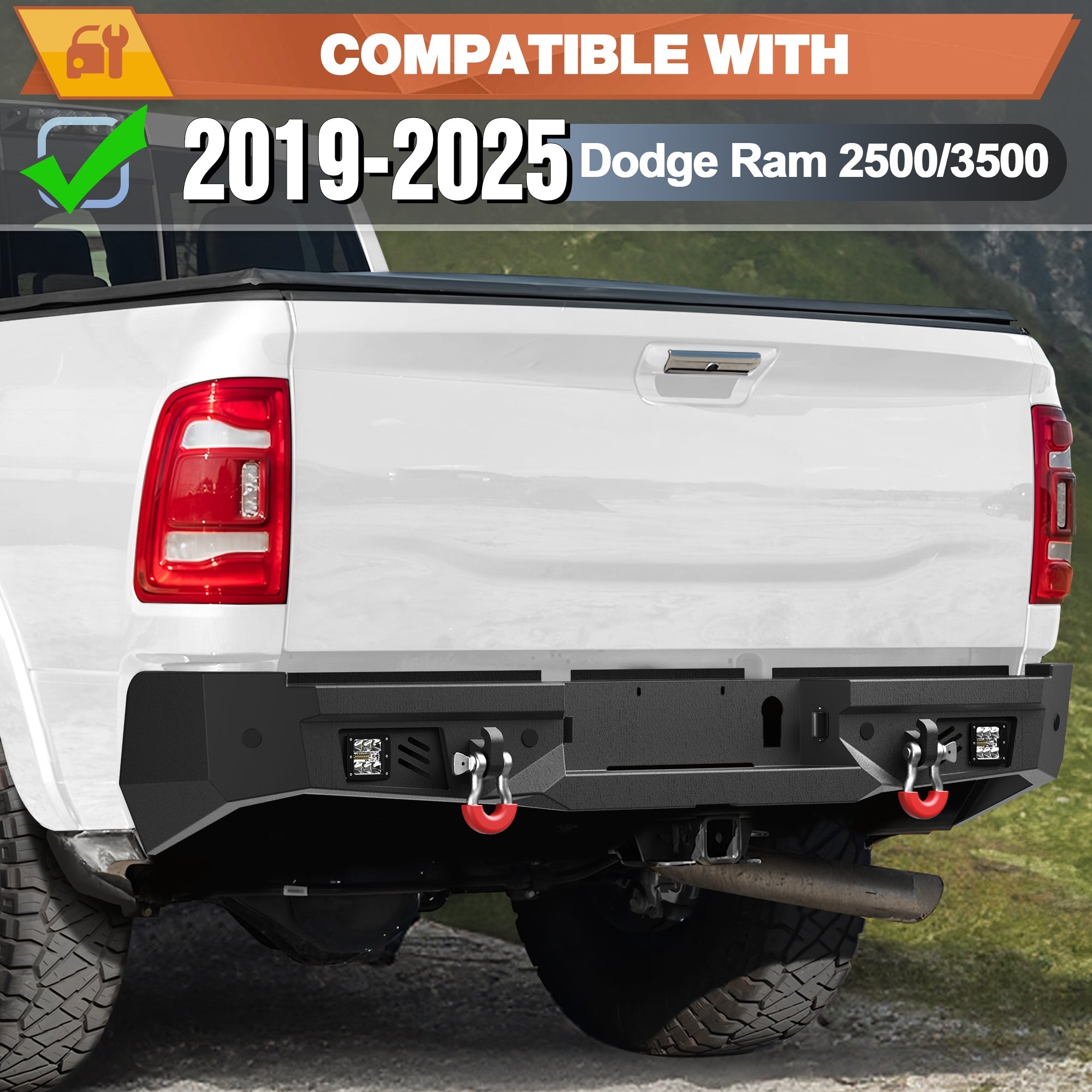 Ram 2500 Rear Bumper for 2019 - 2025 Dodge Ram 2500/3500 Pickup Trucks - nadiaauto