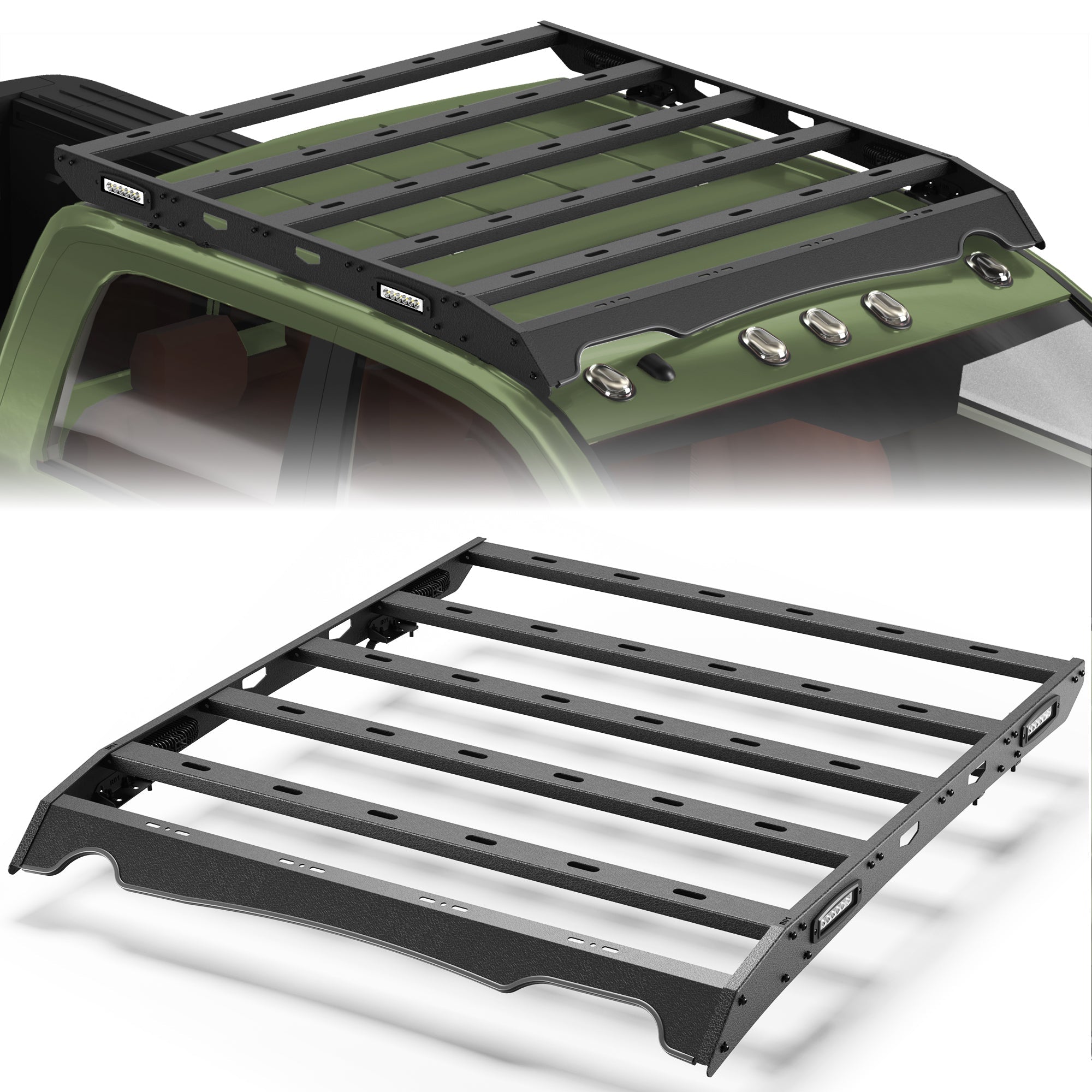 RAM 2500 Roof Rack Rooftop Cargo Rack for 2010-2018 RAM 2500 Crew Cab 800 lb Rated Load - nadiaauto