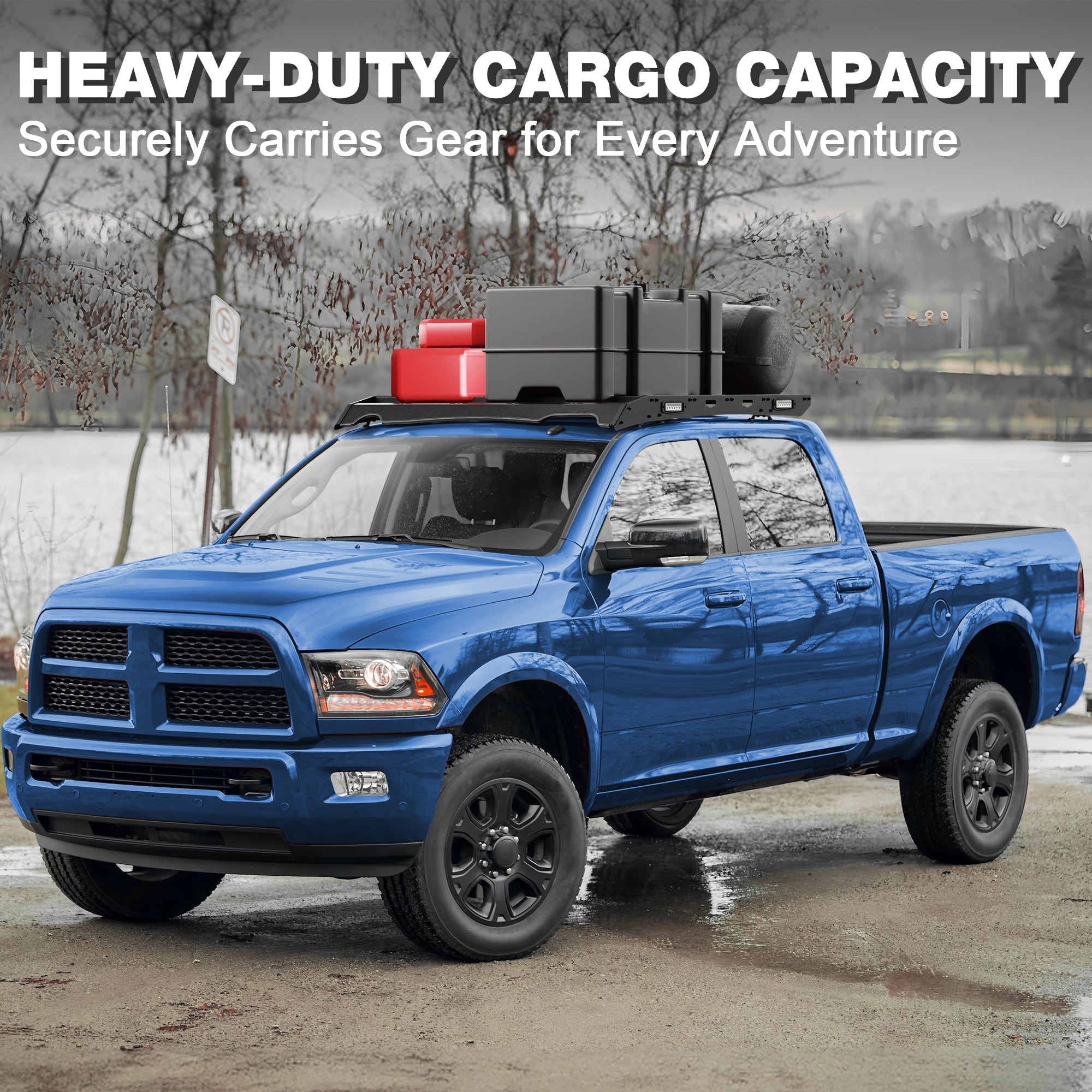 RAM 2500 Roof Rack Rooftop Cargo Rack for 2010 - 2018 RAM 2500 Crew Cab 800 lb Rated Load - nadiaauto