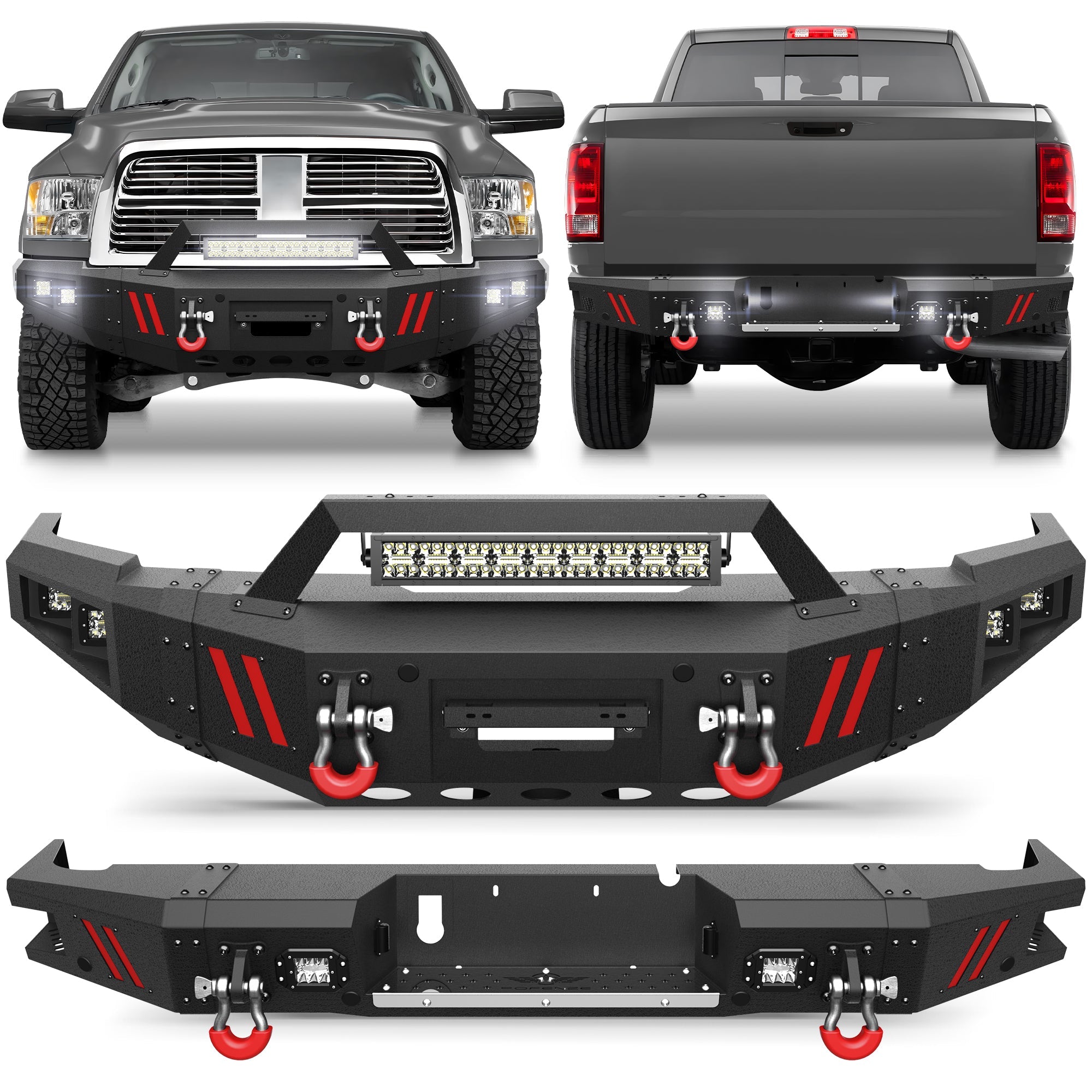 Ram 2500 Truck Bumper Combo for 2010 - 2018 Dodge Ram 2500/3500 Pickup Trucks - nadiaauto