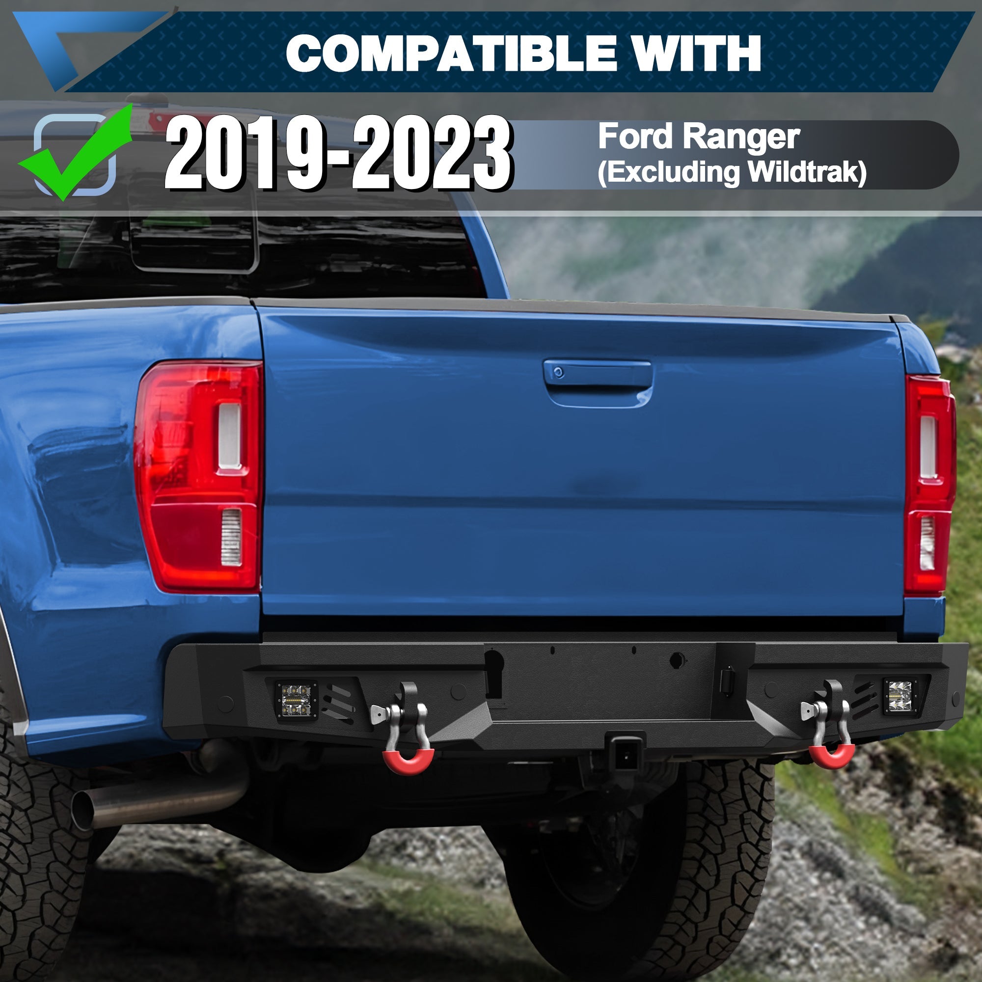 Ranger Rear Bumper for 2019 - 2023 Ford Ranger (Excluding Wildtrak) - nadiaauto
