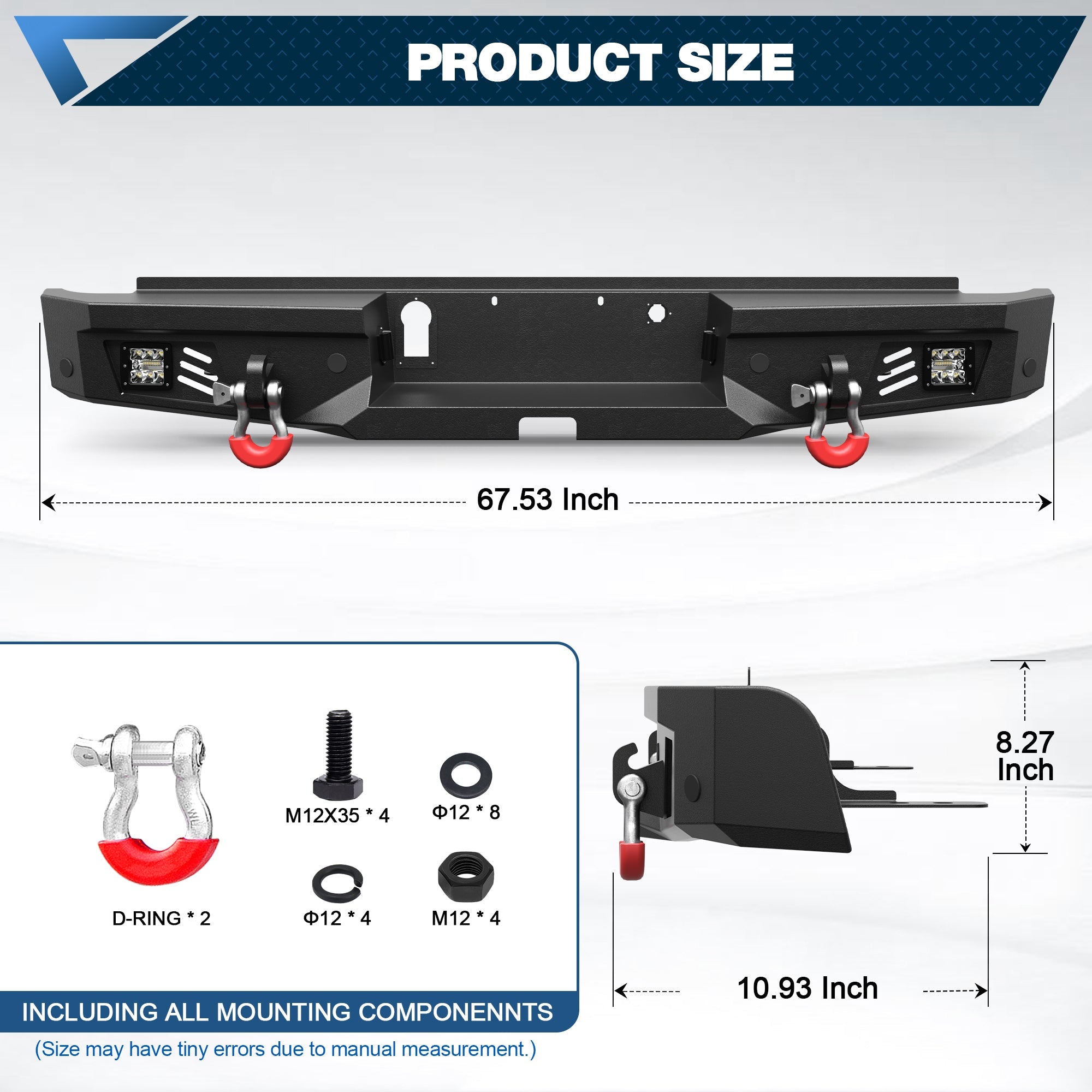 Ranger Rear Bumper for 2019 - 2023 Ford Ranger (Excluding Wildtrak) - nadiaauto