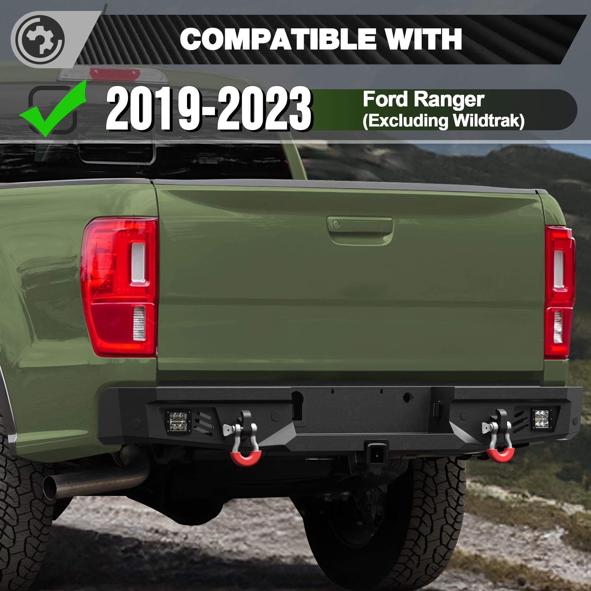 Ranger Rear Bumper for 2019-2023 Ford Ranger (Excluding Wildtrak) - nadiaauto