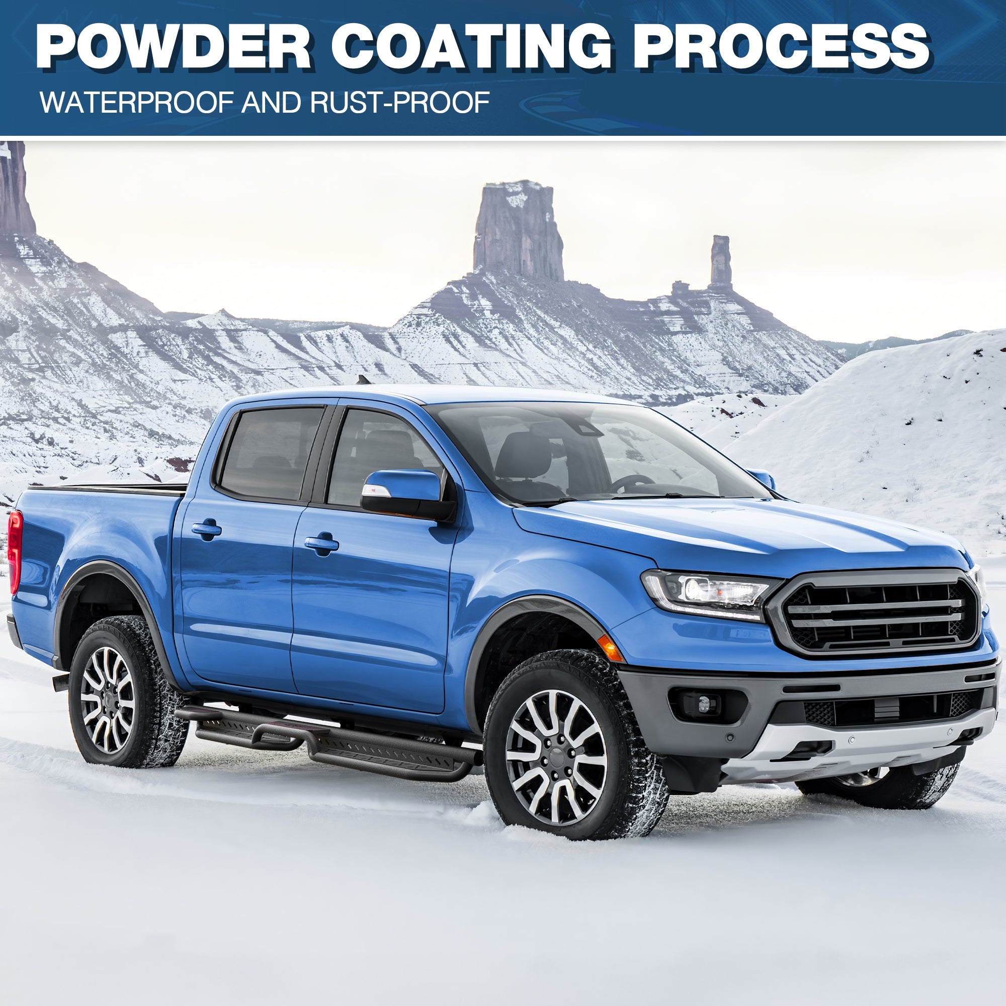Ranger Running Boards Side Step Ford Ranger 2019 2020 2021 2022 2023 2024 SuperCrew(4 Door) - nadiaauto