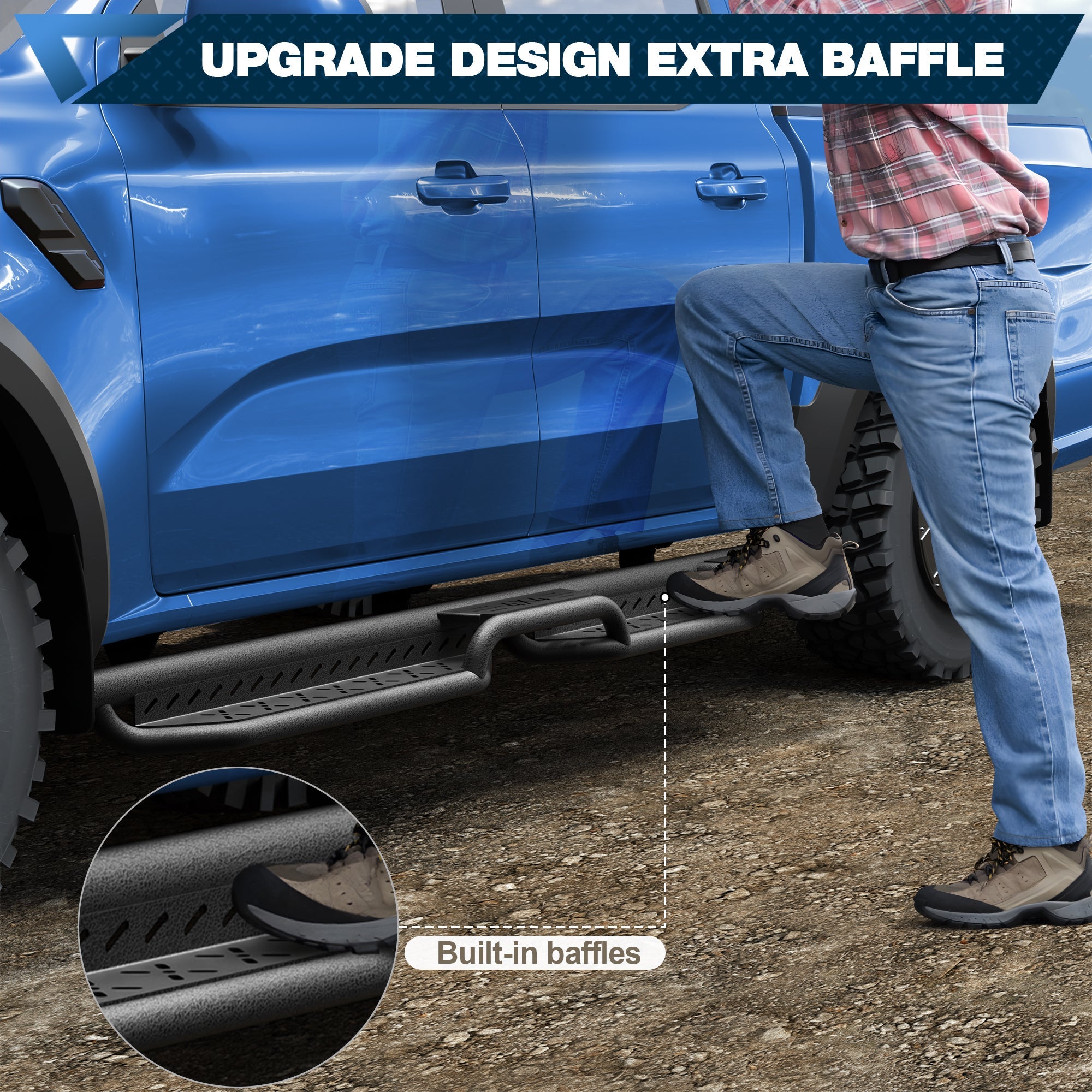 Ranger Running Boards Side Step Ford Ranger 2019 2020 2021 2022 2023 2024 SuperCrew(4 Door) - nadiaauto