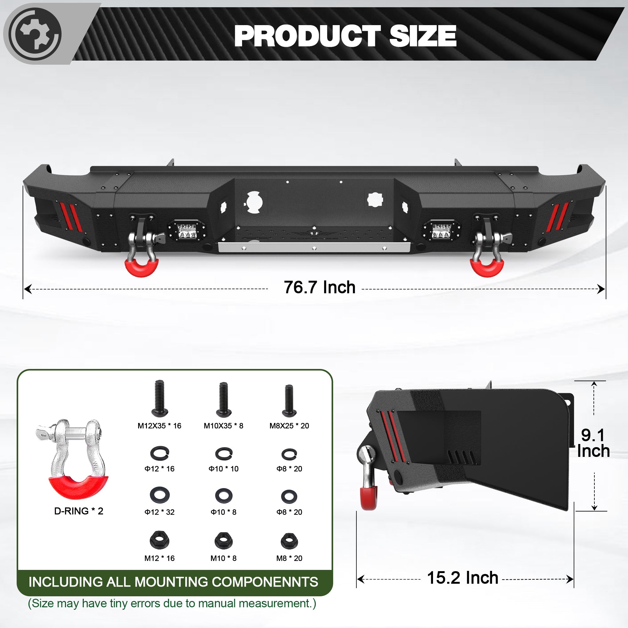 Rear Back Truck Bumper for 2007 2008 2009 2010 2011 2012 2013 Chevy Silverado 1500/GMC Sierra 1500 - nadiaauto