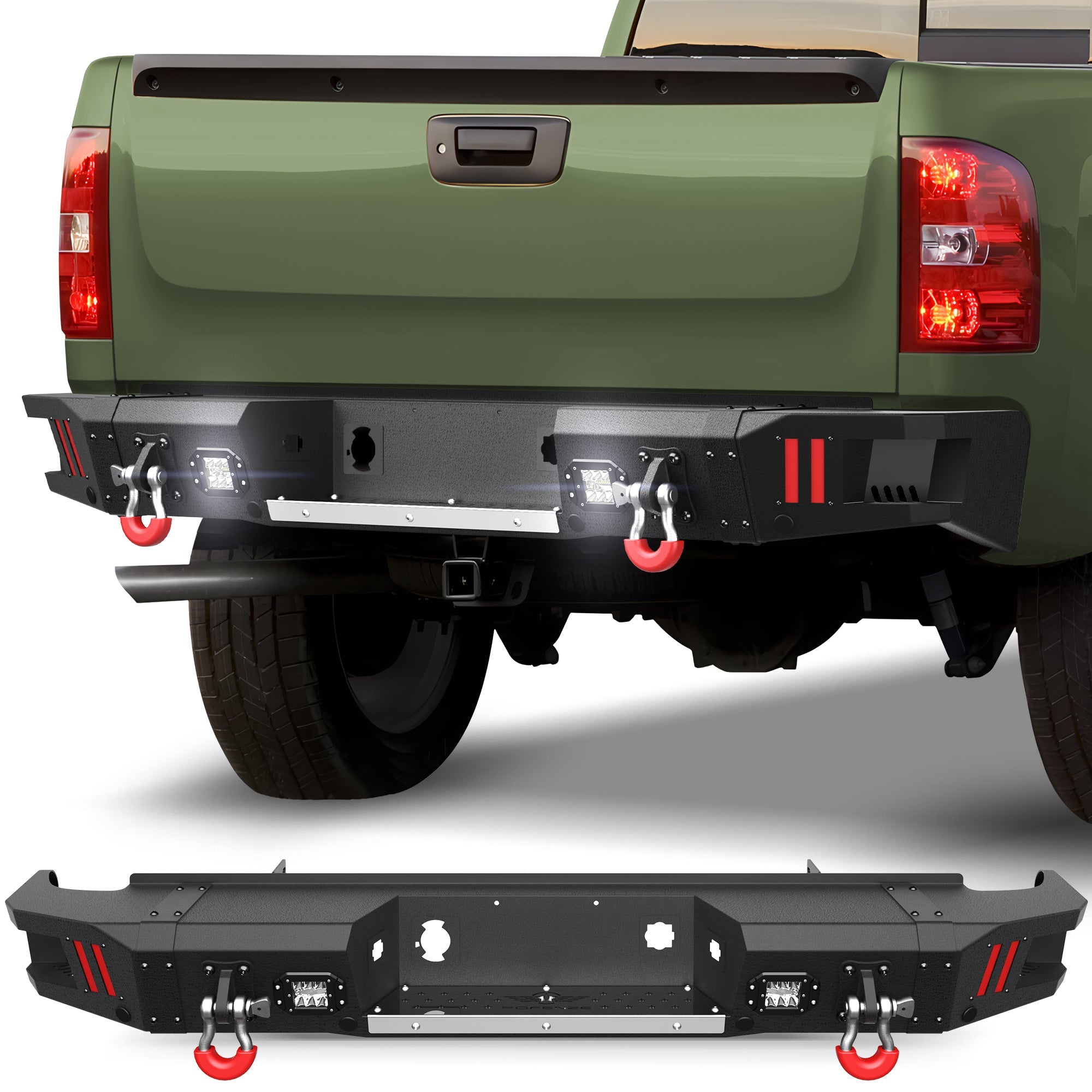 Rear Back Truck Bumper for 2007 2008 2009 2010 2011 2012 2013 Chevy Silverado 1500/GMC Sierra 1500 - nadiaauto