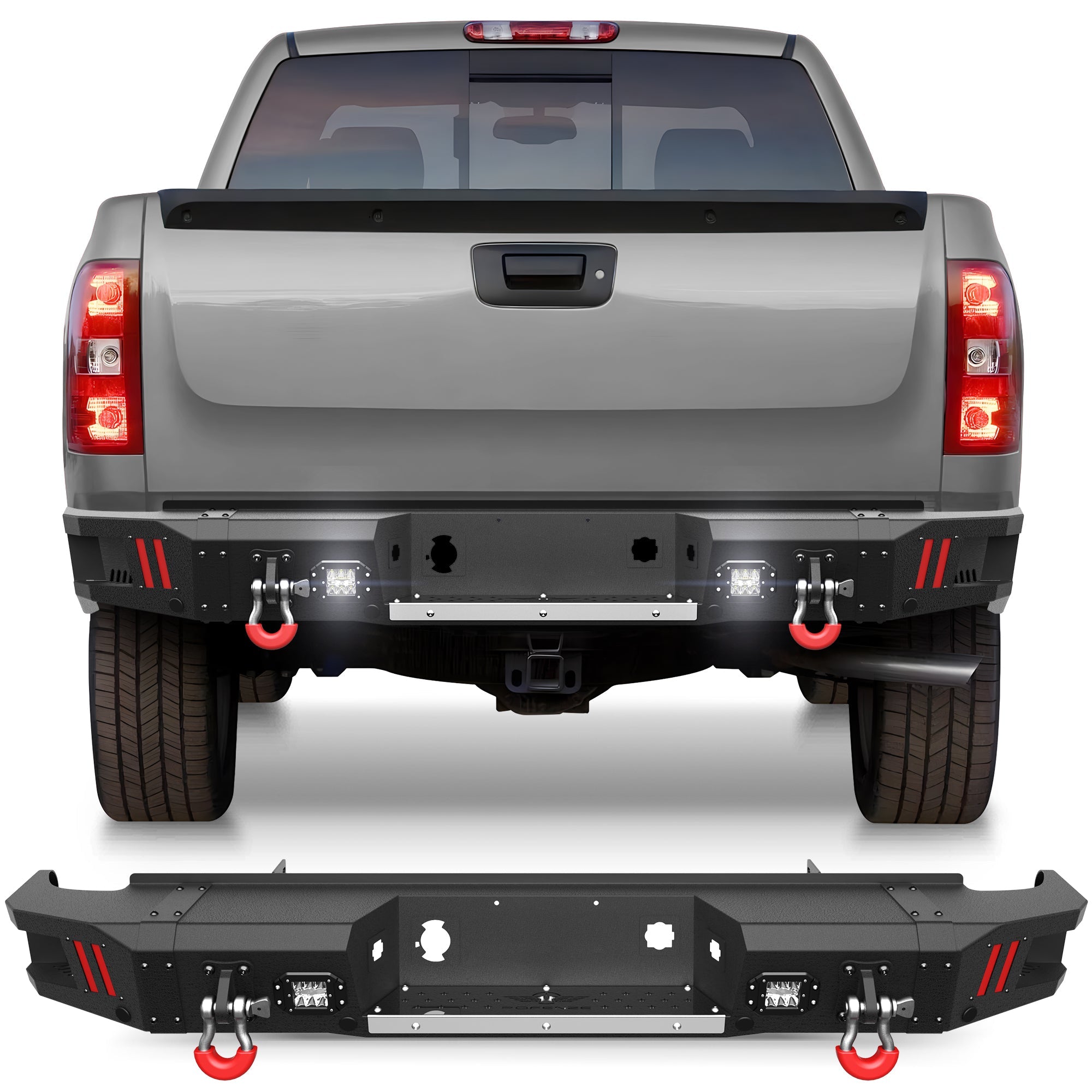 Rear Back Truck Bumper for 2007 2008 2009 2010 2011 2012 2013 Chevy Silverado 1500/GMC Sierra 1500 - nadiaauto