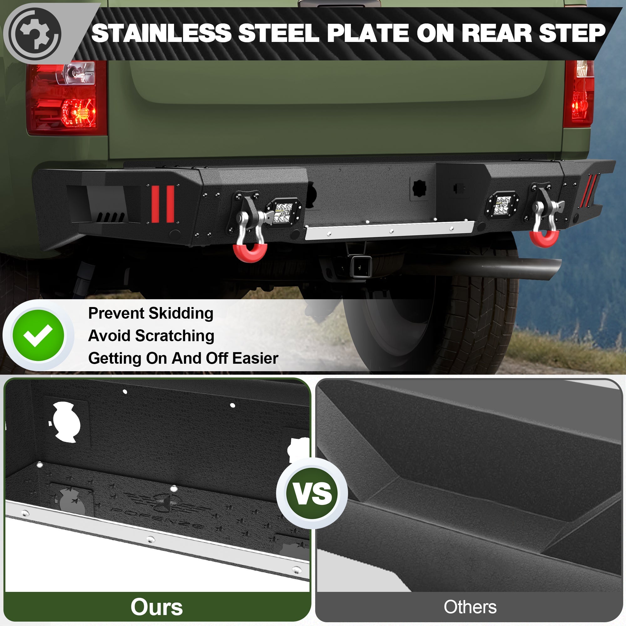 Rear Back Truck Bumper for 2007 2008 2009 2010 2011 2012 2013 Chevy Silverado 1500/GMC Sierra 1500 - nadiaauto