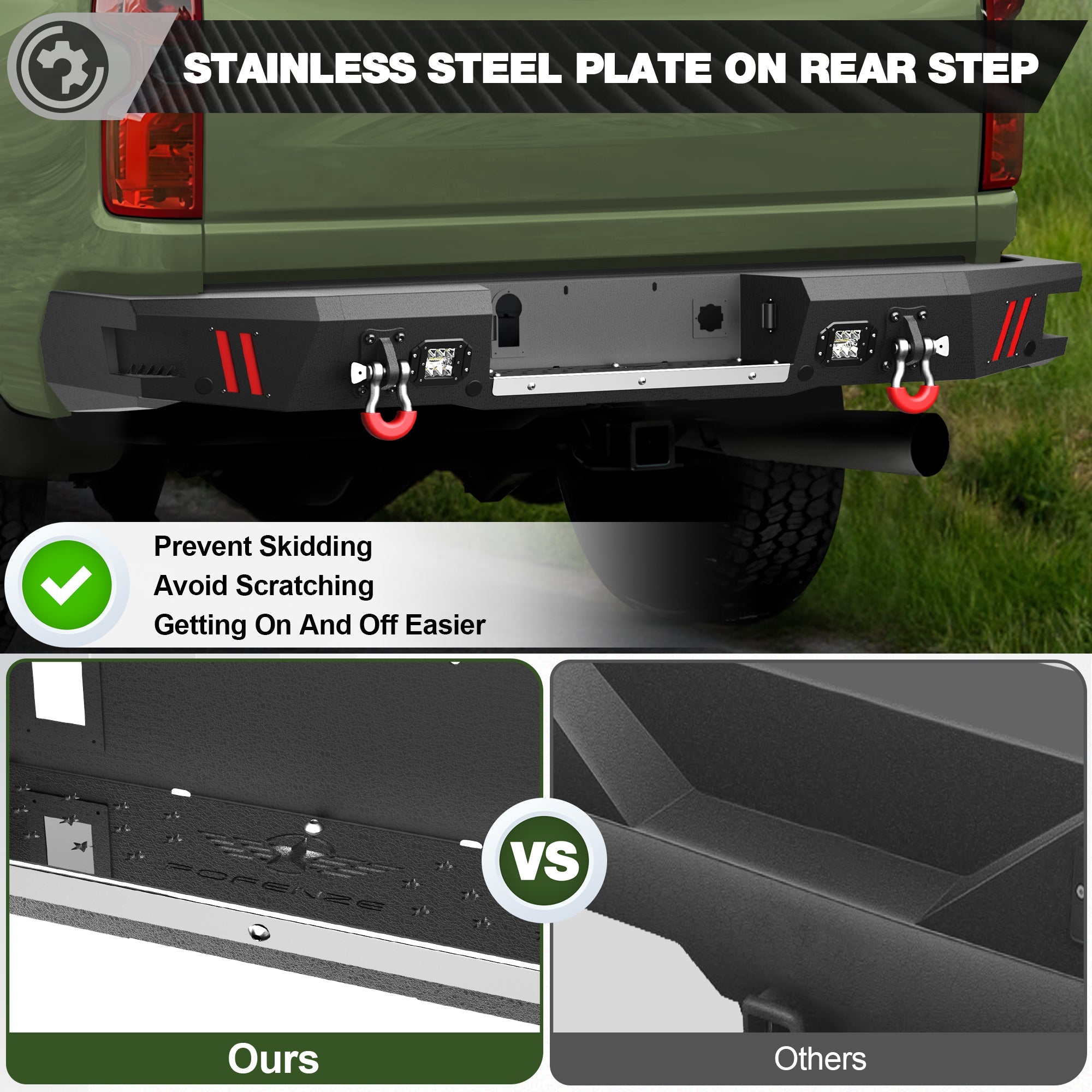 Rear Bumper for 2020 2021 2022 2023 2024 2025 2026 Chevy Silverado/GMC Sierra 2500/3500 HD - nadiaauto