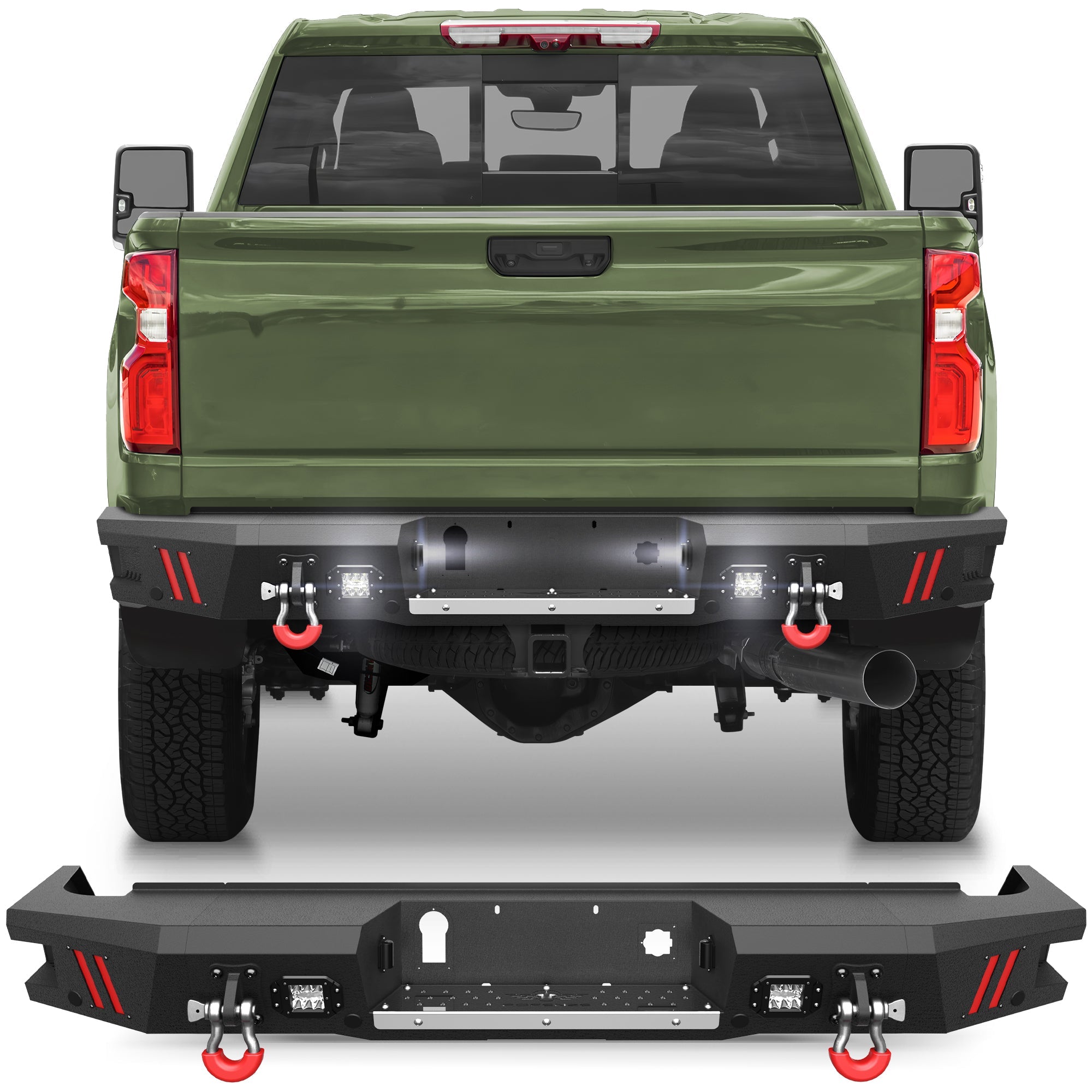 Rear Bumper for 2020 2021 2022 2023 2024 2025 2026 Chevy Silverado/GMC Sierra 2500/3500 HD - nadiaauto