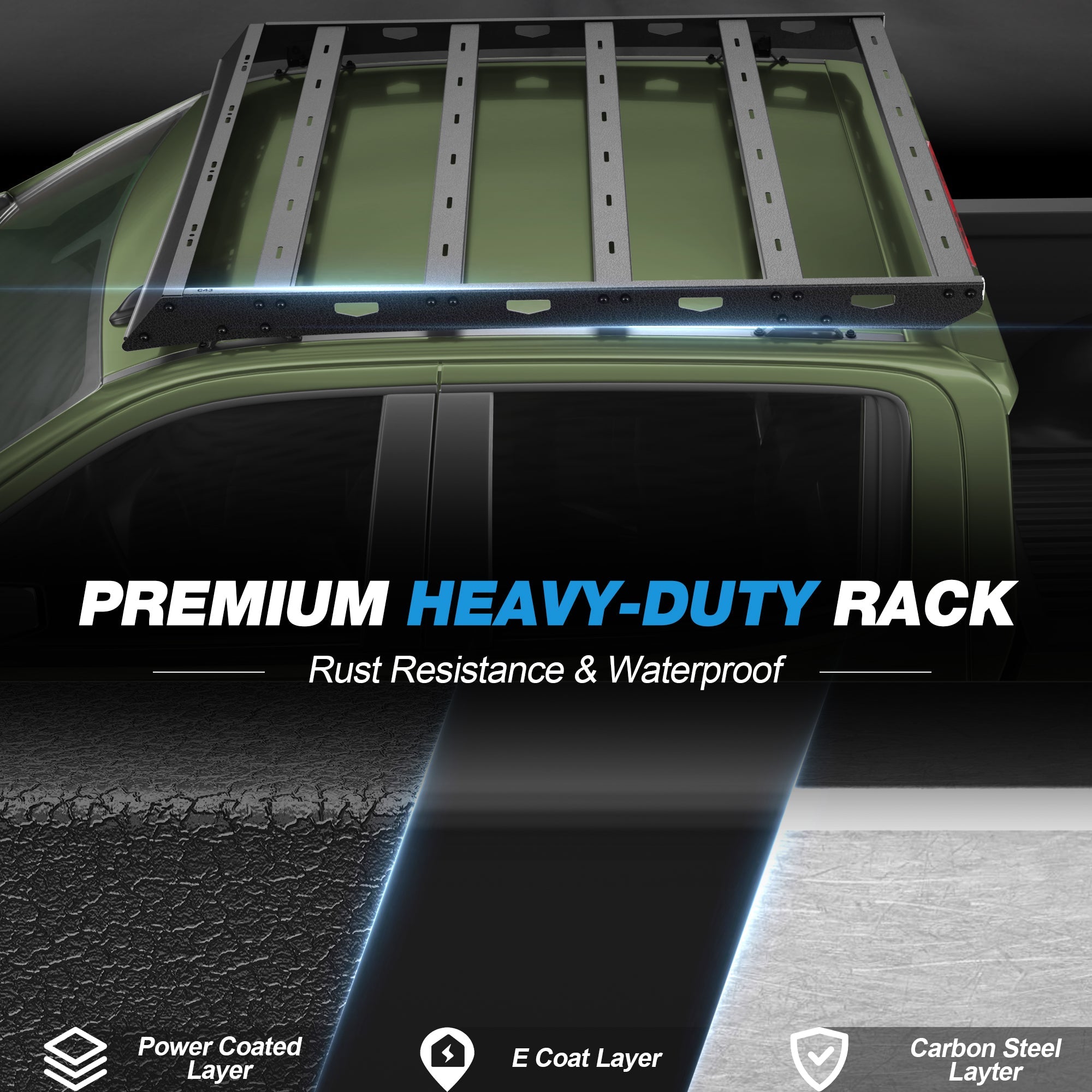 Roof Rack Cargo Crossbars Compatible with Chevy Silverado 1500/2500 2019-2025 Regular Cab Only - nadiaauto