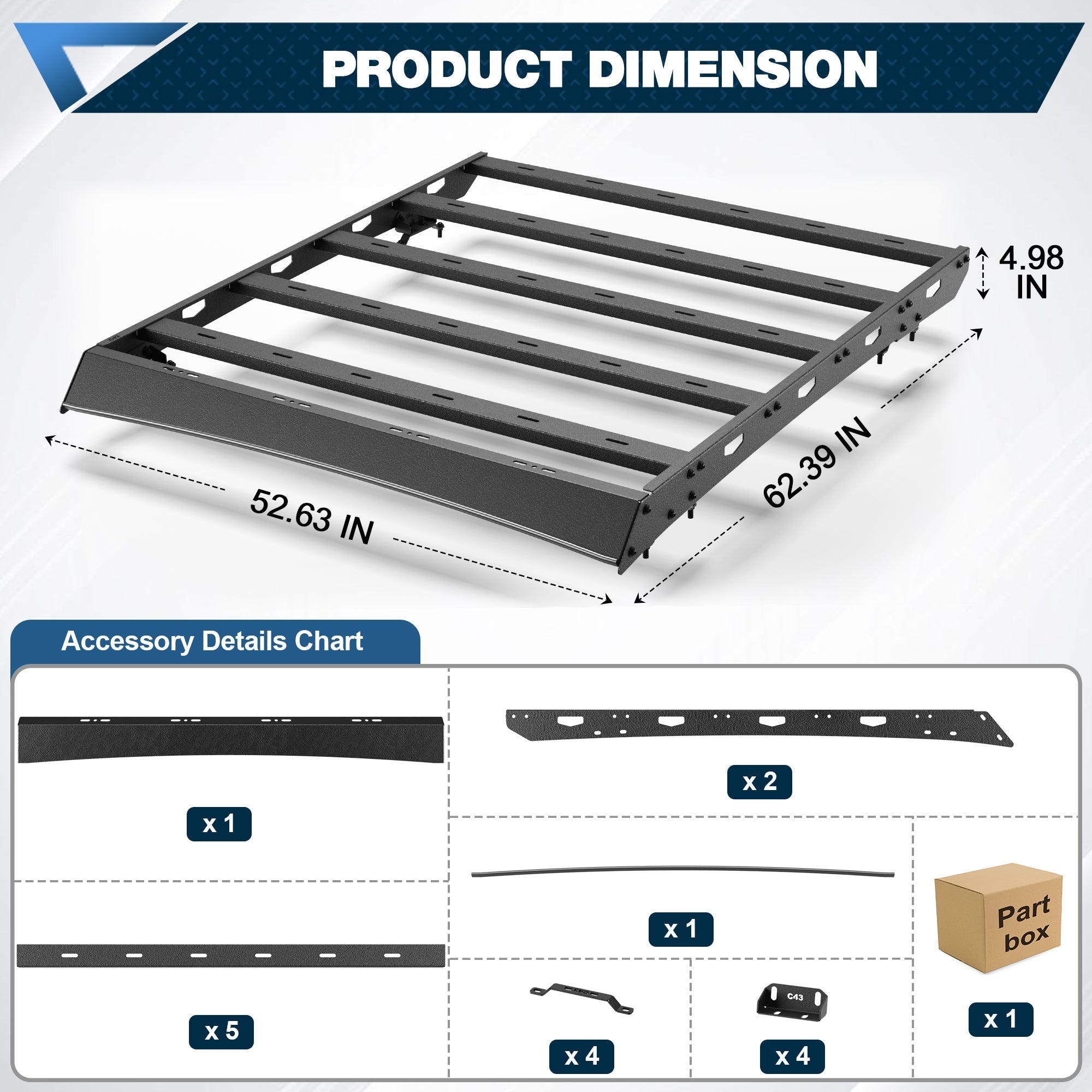 Roof Rack Cargo Crossbars Compatible with Chevy Silverado 1500/2500 2019 - 2025 Regular Cab Only - nadiaauto