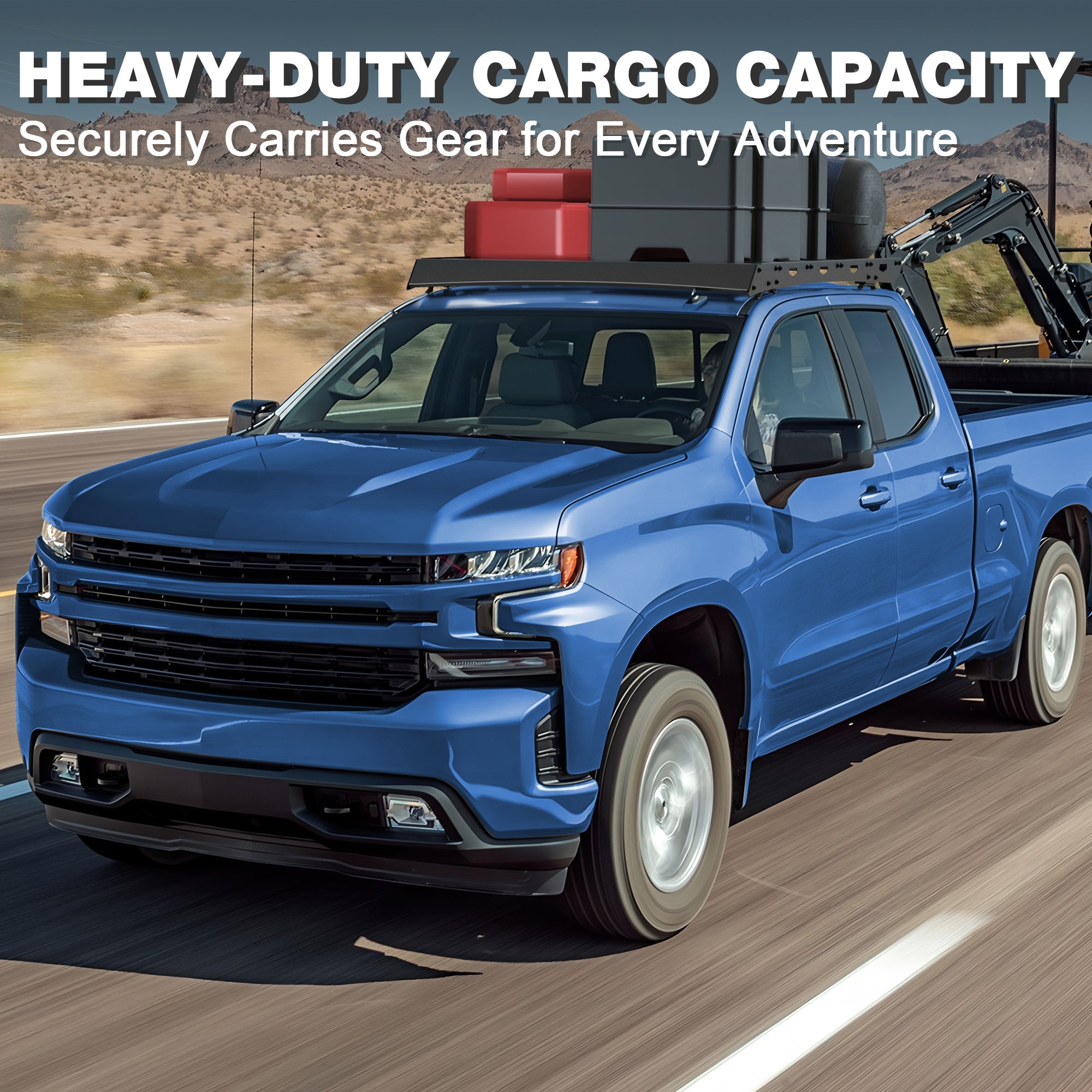 Roof Rack Cargo Crossbars Compatible with Chevy Silverado 1500/2500 2019 - 2025 Regular Cab Only - nadiaauto