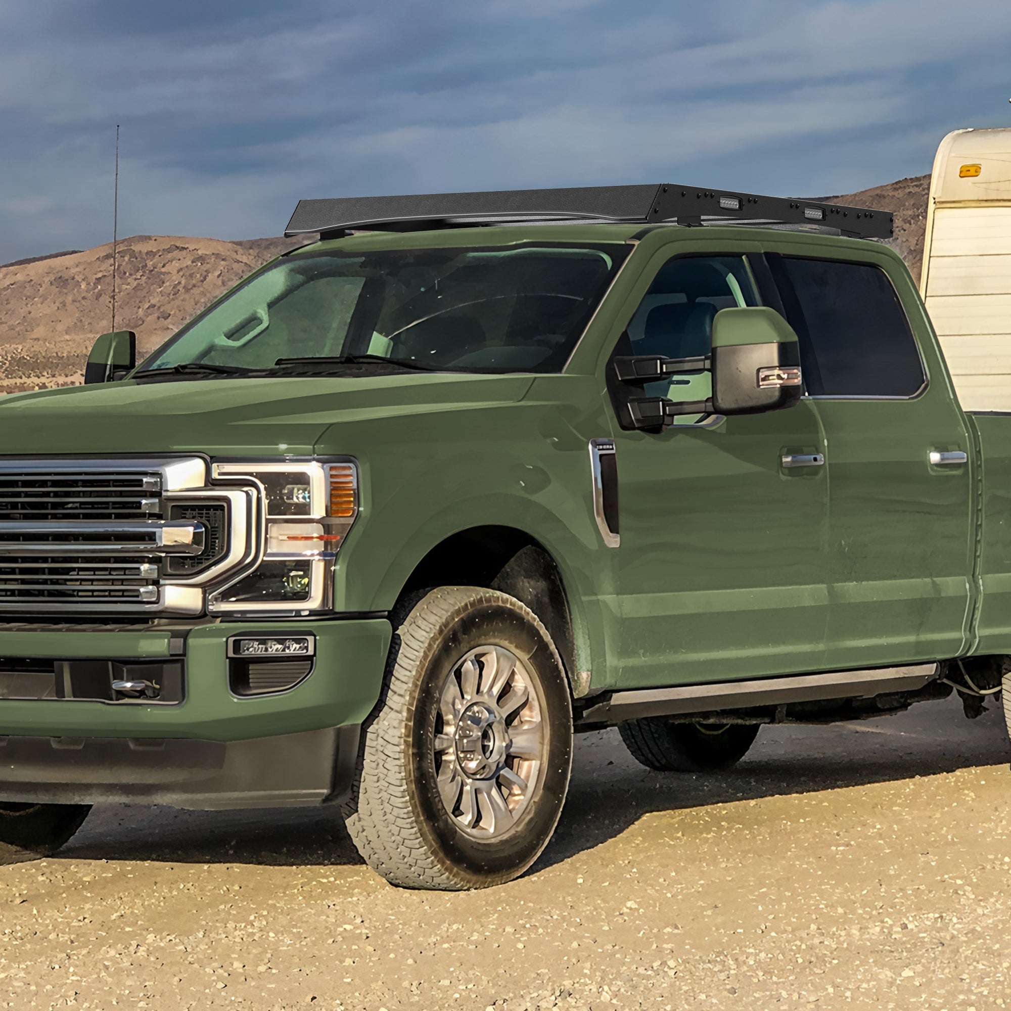 Roof Rack Rooftop Cargo Carrier Compatible for F250/F350/F450 2017 2018 2019 2020 2021 2022 - nadiaauto