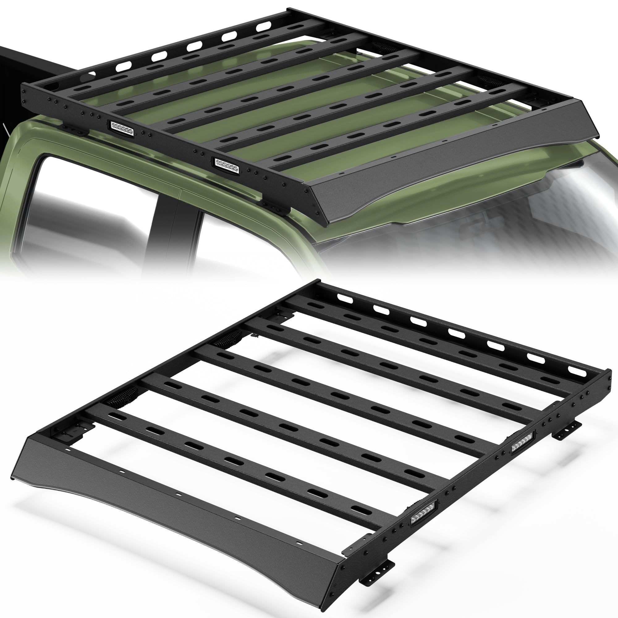 Roof Rack Rooftop Cargo Carrier Compatible for F250/F350/F450 2017 2018 2019 2020 2021 2022 - nadiaauto