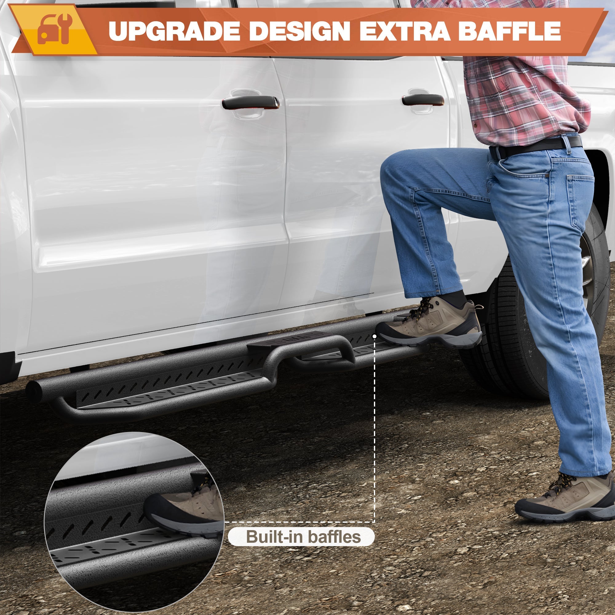 Premium Side Steps for Chevy Silverado & GMC Sierra 1500/2500HD/3500HD (07-18/07-19)