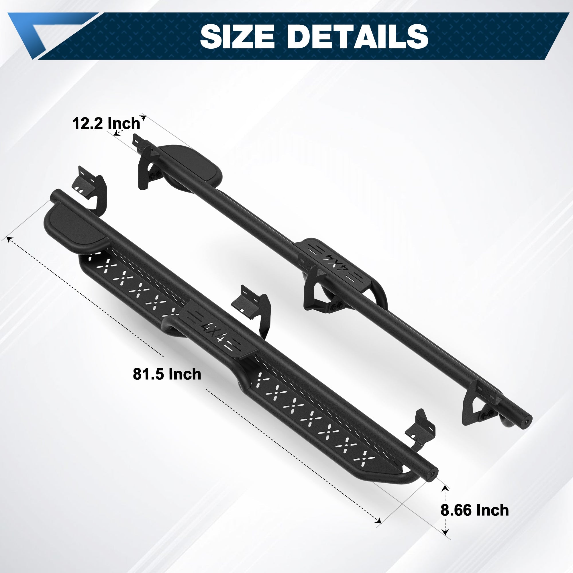 Running Boards Side Steps Compatible with 2009 - 2018 Dodge Ram 1500, 2010 - 2025 Ram 2500/3500 Crew Cab - nadiaauto