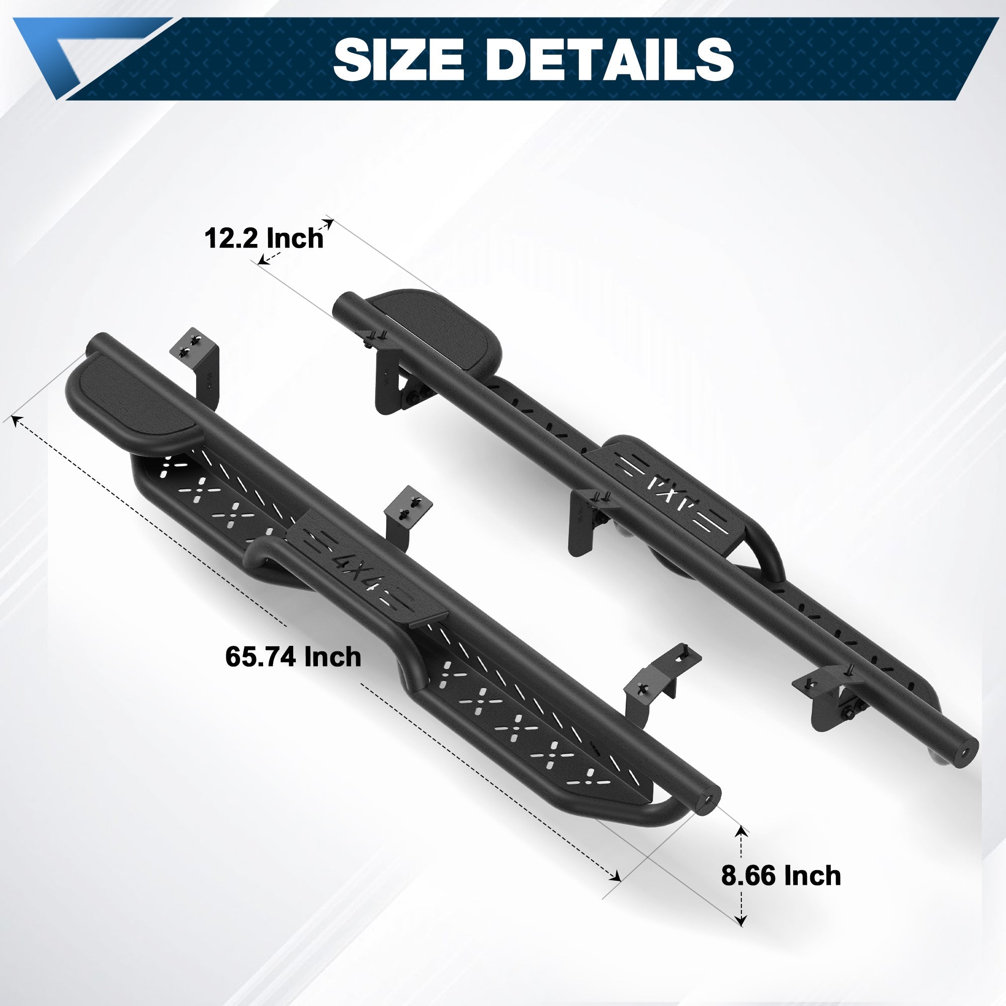 Running Boards Side Steps Compatible with 2014 - 2024 Toyota 4Runner SR5, 2015 - 2024 TRD Pro & 2017 - 2024 TRD 2PCS Nerf Bars - nadiaauto