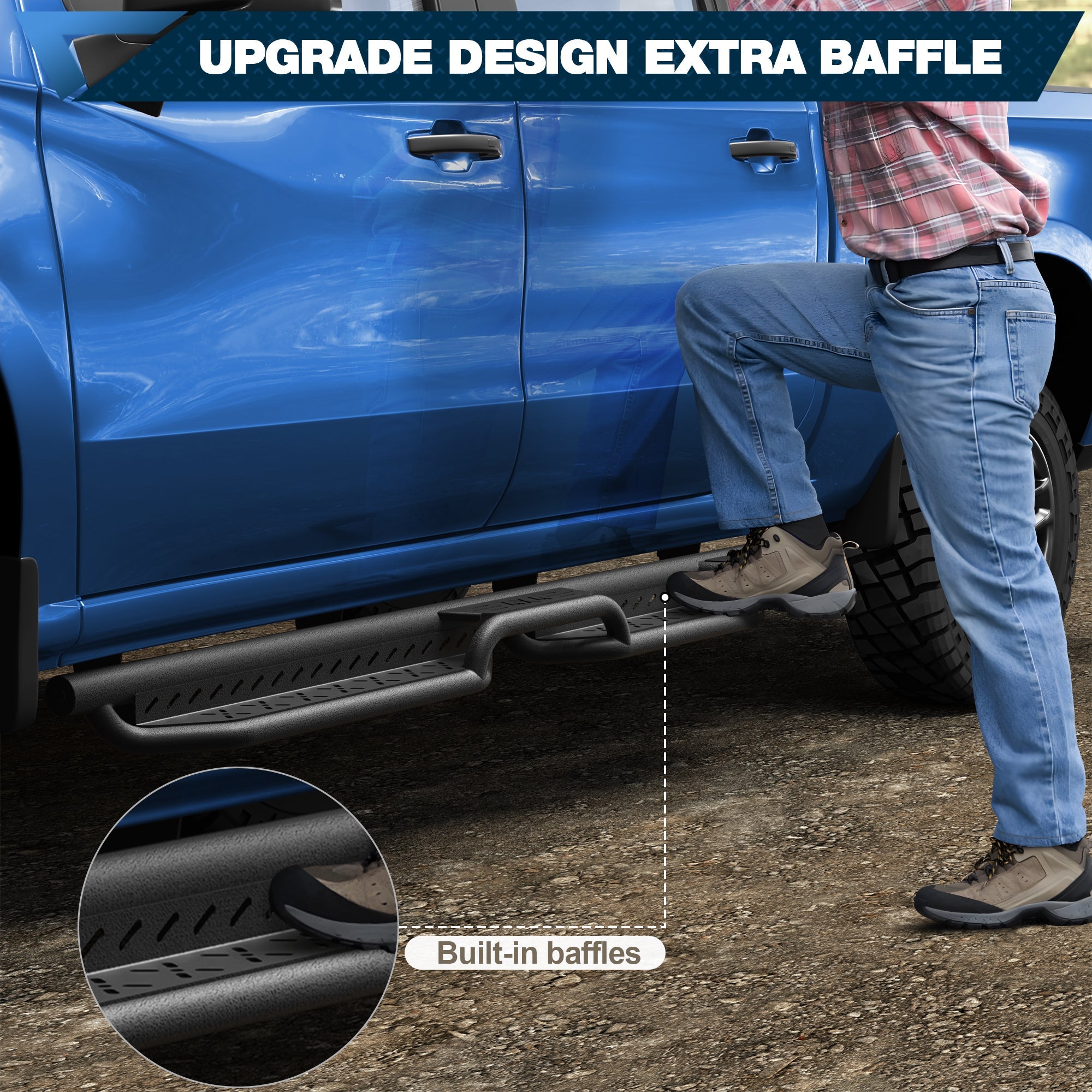 Side Steps for 2019-2025 Chevy Silverado & GMC Sierra 1500, 2020-2025 Chevrolet Silverado/GMC Sierra 2500HD 3500HD Crew Cab