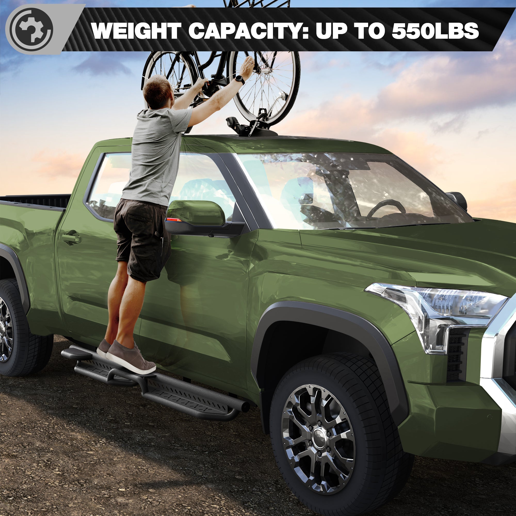 Running Boards Side Steps Compatible with 2022-2025 Toyota Tundra CrewMax - nadiaauto