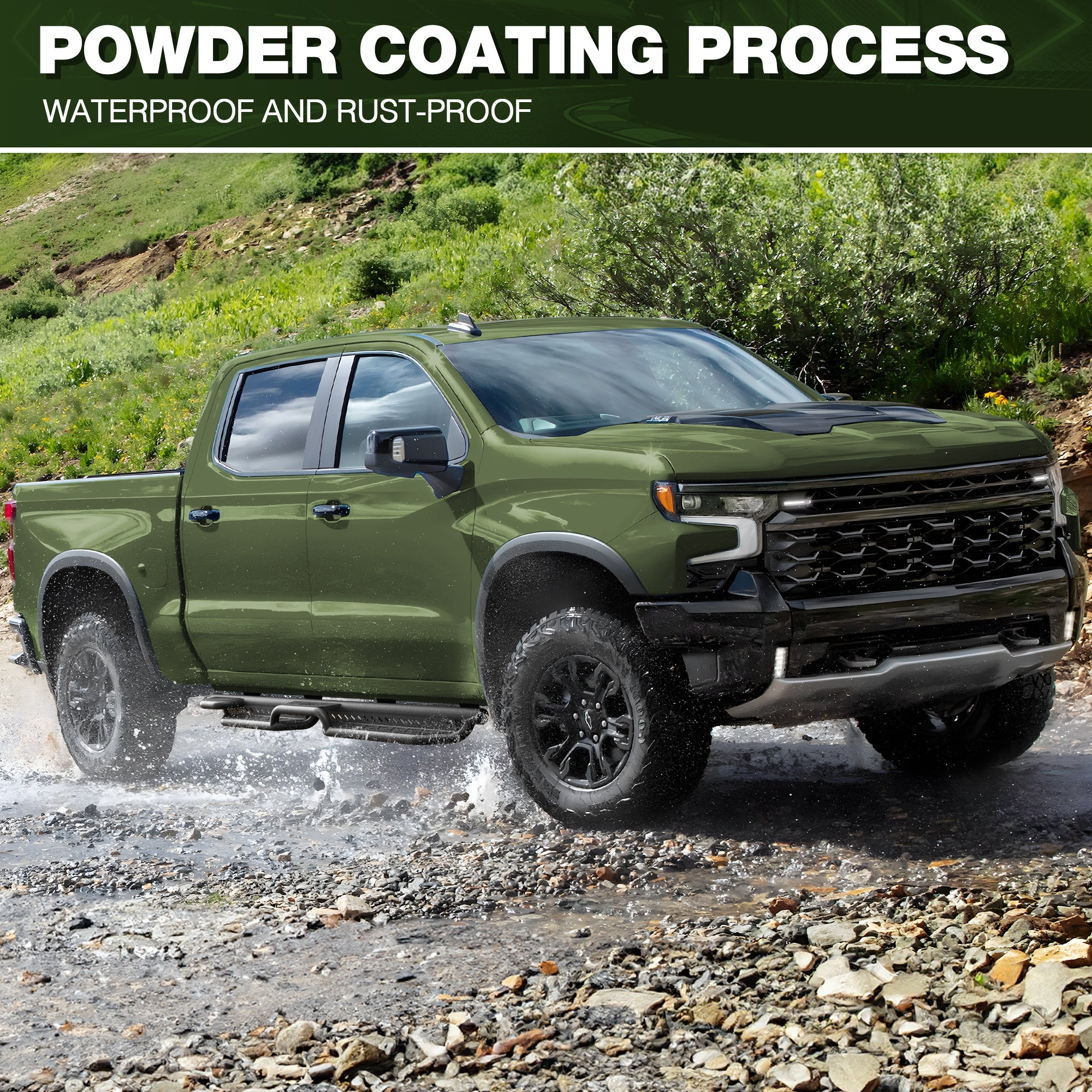 Side Steps for 2019-2025 Chevy Silverado & GMC Sierra 1500, 2020-2025 Silverado/Sierra 2500 3500 - nadiaauto