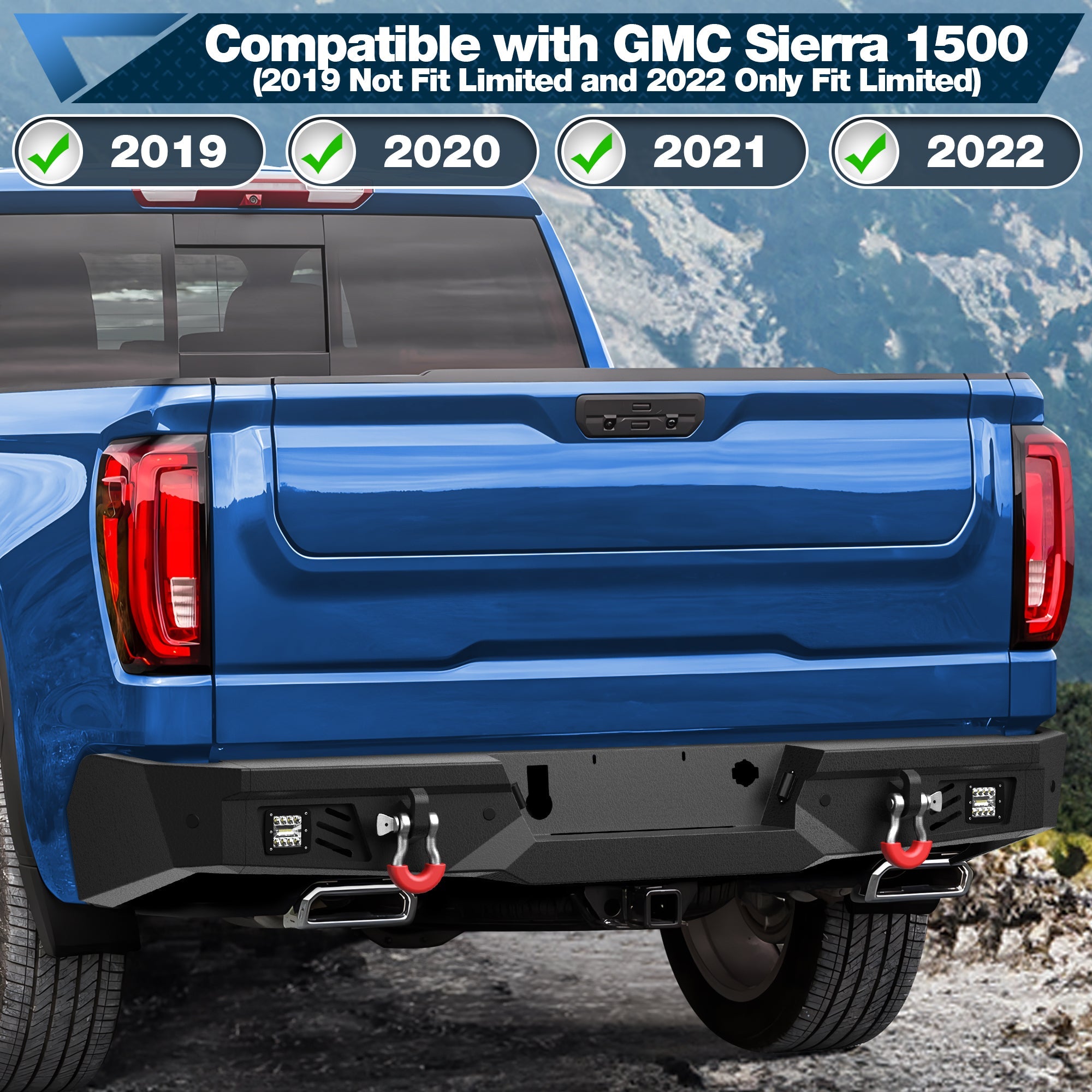 Sierra 1500 Front and Rear Bumper Set for 2019 2020 2021 2022 GMC Sierra 1500 - nadiaauto
