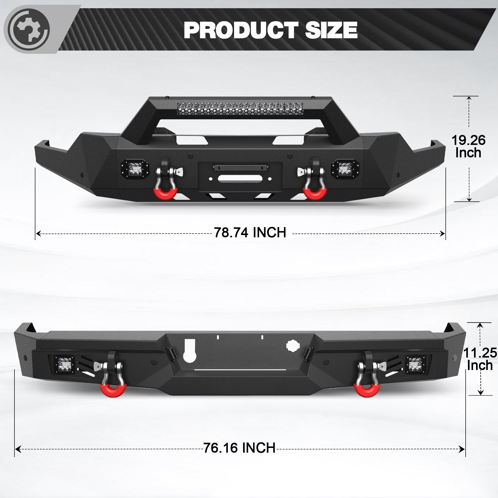 Sierra 1500 Front and Rear Bumper Set for GMC Sierra 1500 (2019-2022) with Winch Plate - nadiaauto