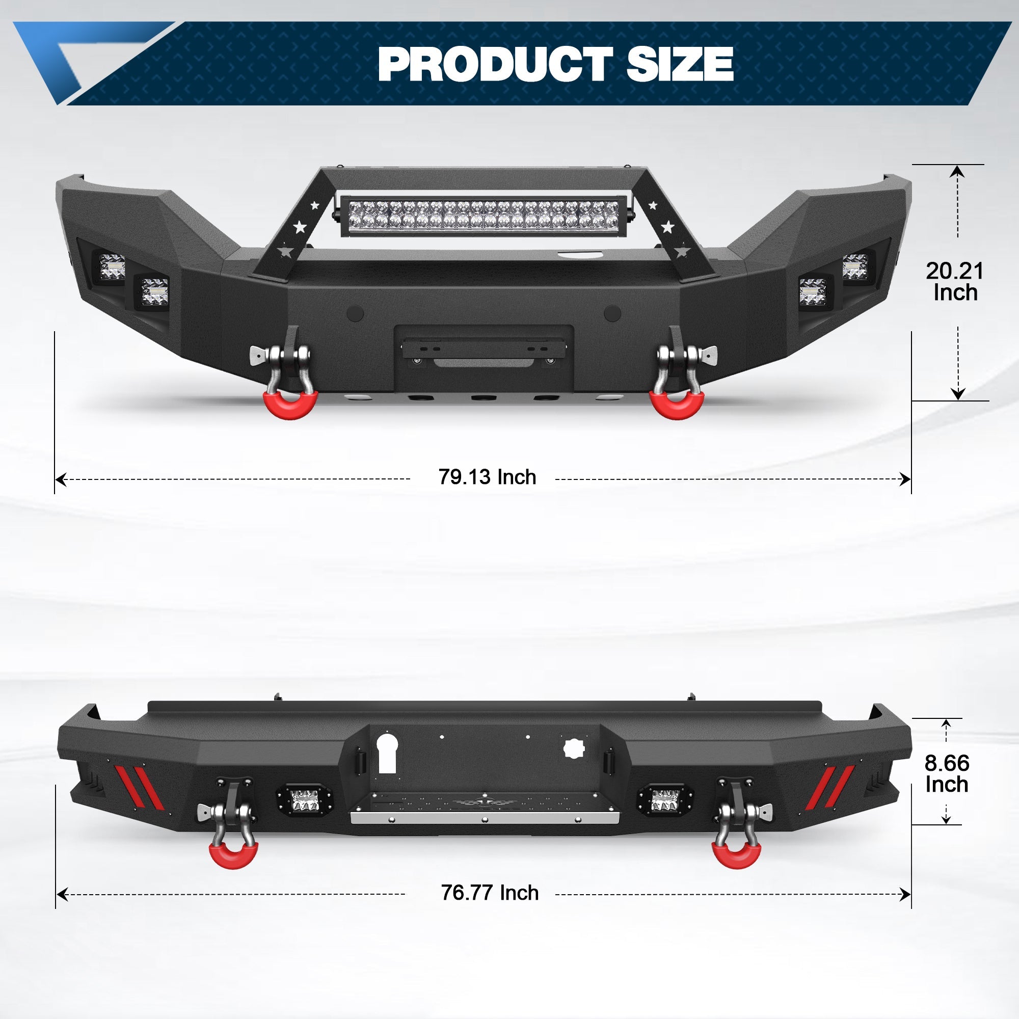 Sierra 1500 Front Bumper and Rear Bumper Combo for 2016 2017 2018 GMC Sierra 1500 w/Winch Plate - nadiaauto