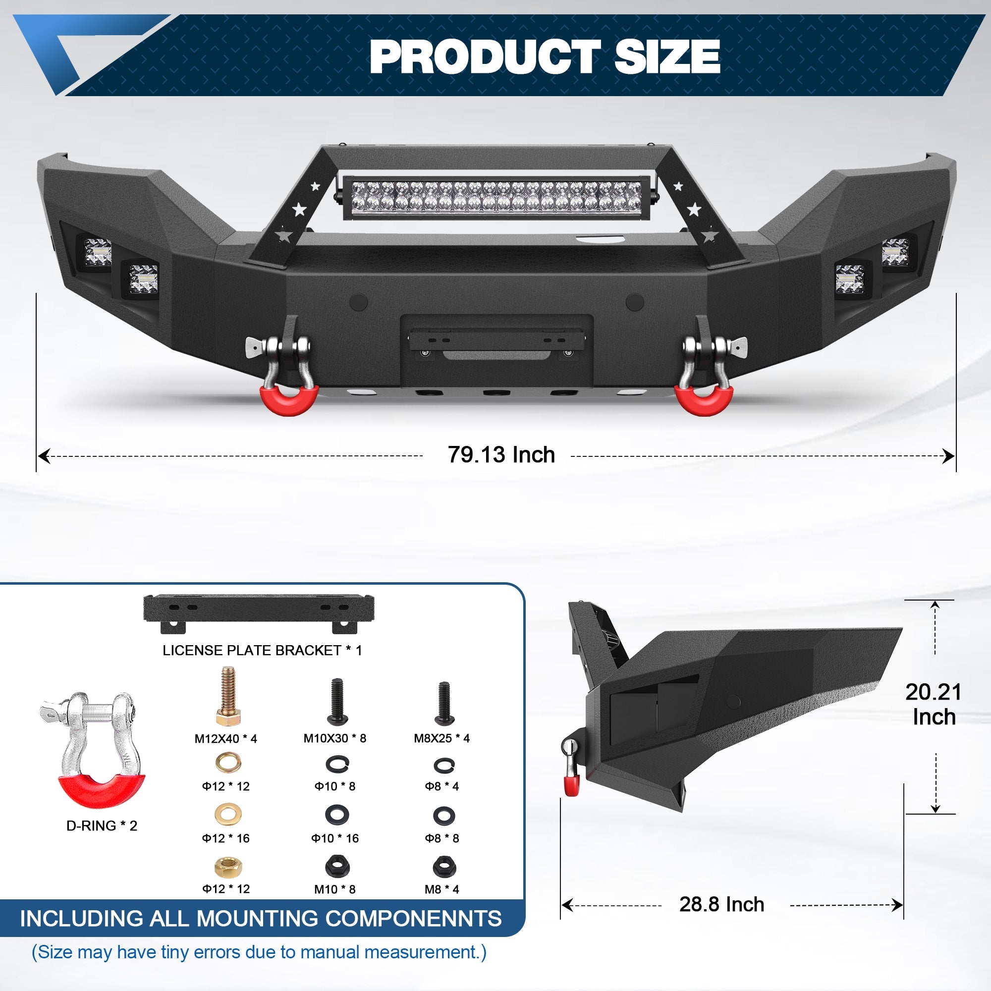 Sierra 1500 Front Bumper for 2016 2017 2018 GMC Sierra 1500 w/Winch Plate - nadiaauto