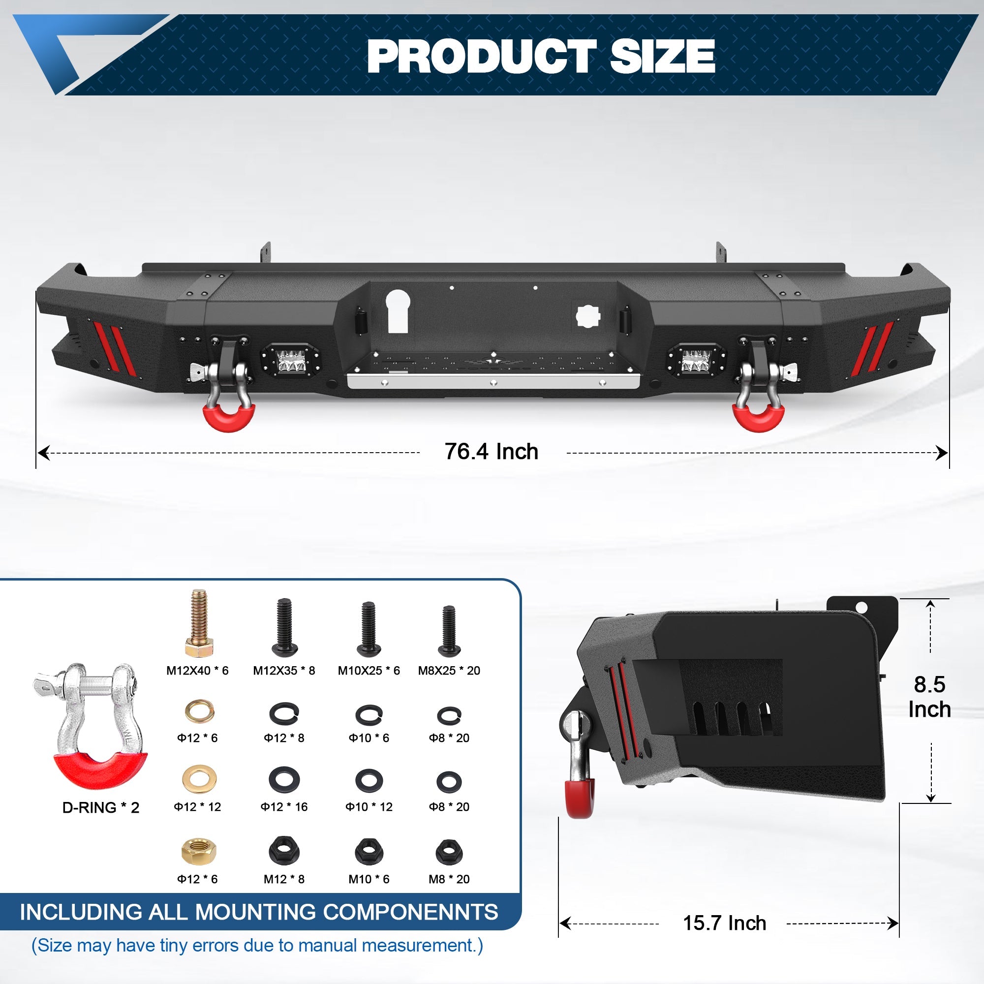 2015-2019 Chevy Silverado/ GMC Sierra 2500 Bumper with Winch Plate & Bright LED Lights - nadiaauto