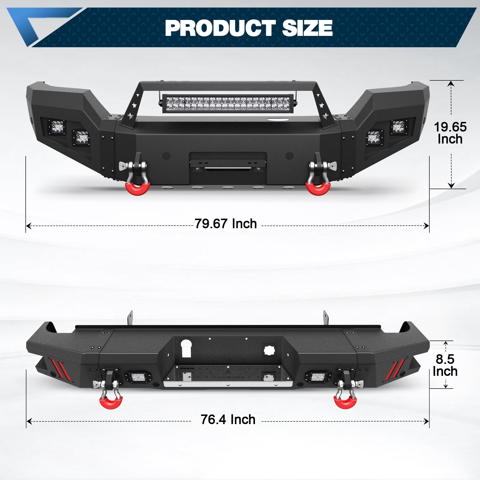 Sierra 2500/3500 Front Bumper and Rear Bumper Combo Fit 2015 2016 2017 2018 2019 GMC Sierra 2500/3500 HD - nadiaauto