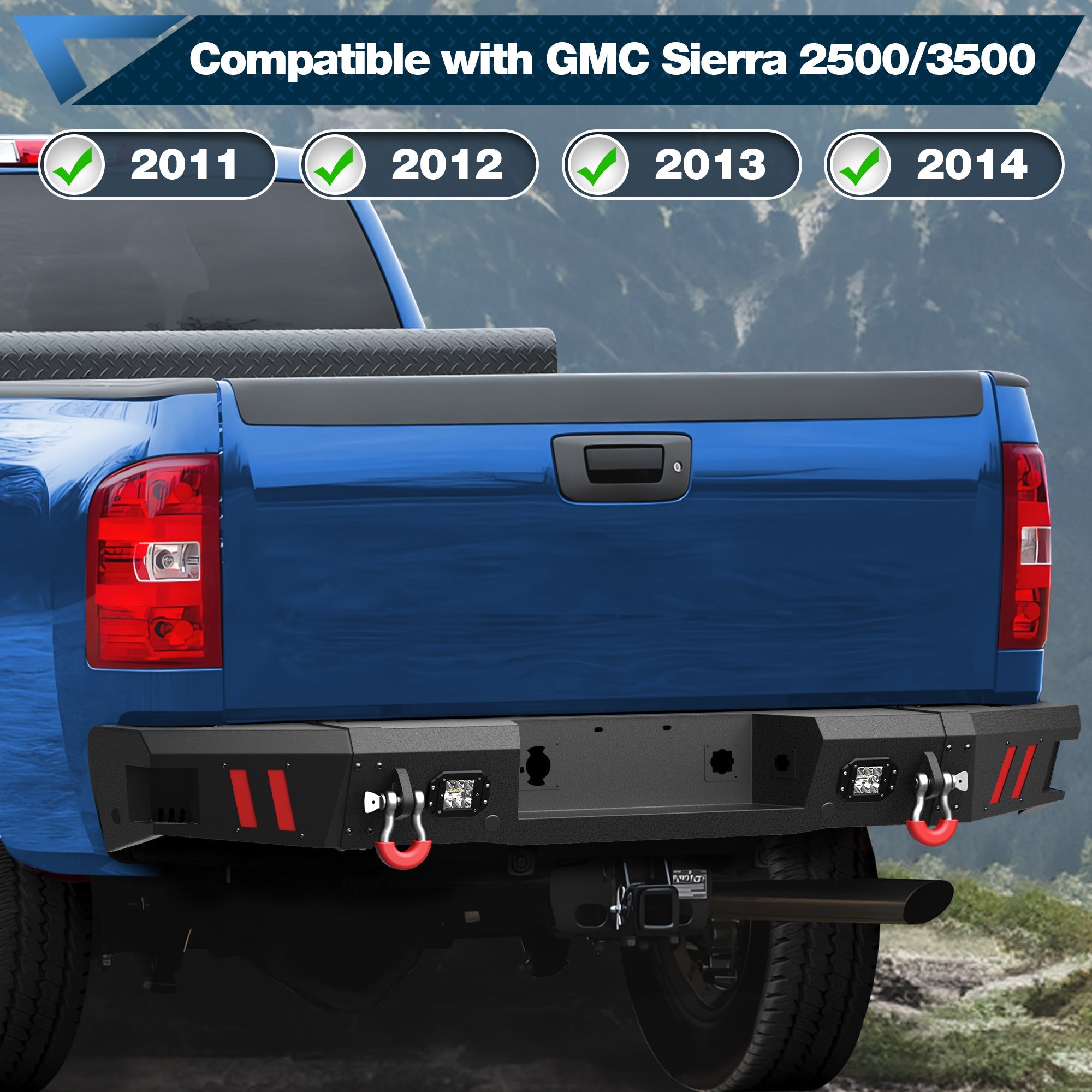 Sierra 2500/3500 Front Bumper and Rear Bumper Combo for 2011 2012 2013 2014 GMC Sierra 2500/3500 HD w/Winch Plate - nadiaauto